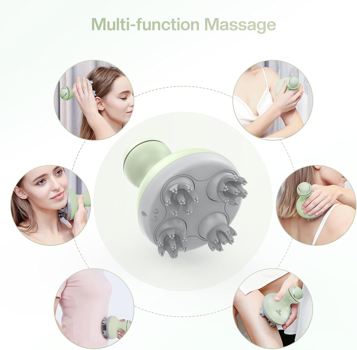 COMFIER Electric Cordless Hair Scalp Massager,Waterproof Head Massager with Mutlti-Modes Vibration,Portable Handheld Head Scratcher for Hair Growth,Full Body Kneading & 84 Massage Nodes