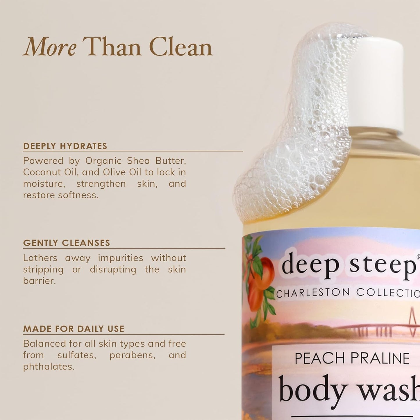 Deep Steep Body Wash, Cypress Fennel (The Folly Pier), 17 oz – Hydrating Shower Gel with Hyaluronic Acid, Shea Butter, Aloe Vera & Argan Oil – Vegan, Clean Beauty, Clean & Refreshed Skin