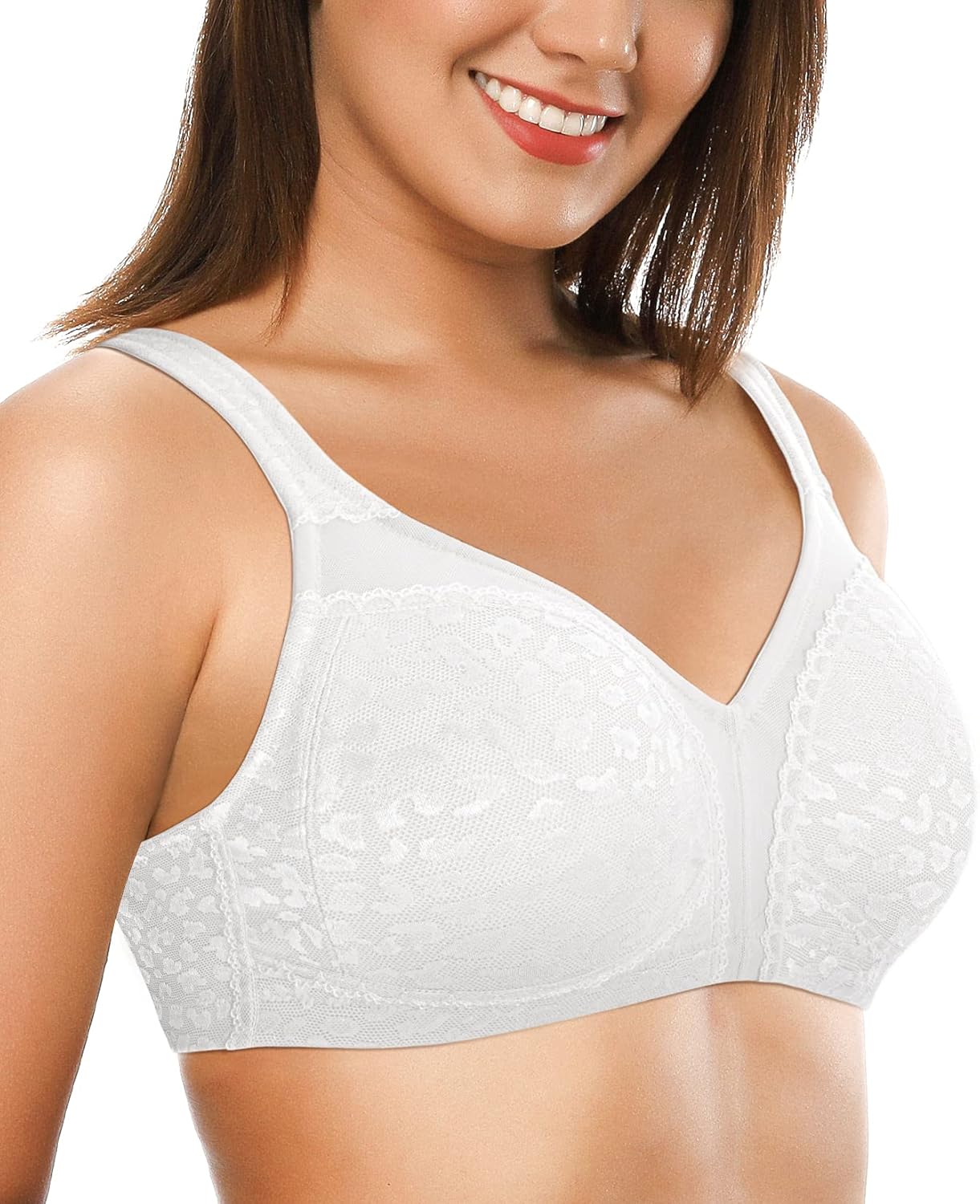 ZeroBound Women's Minimizer Bras Comfort Cushion Strap Wirefree Full Coverage Large Bust Non-Padded Bra