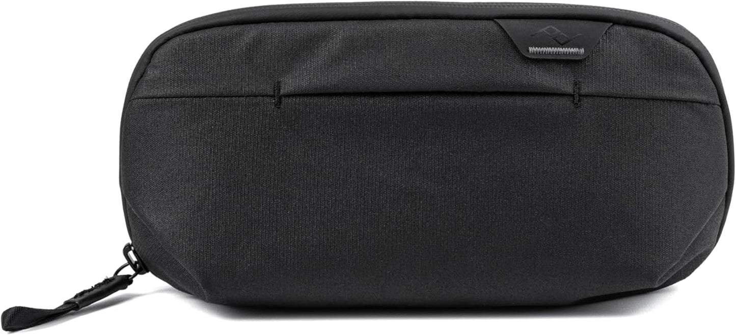 Peak Design Small Wash Pouch, Black, Weatherproof Travel Toiletry Bag, Upright or Hanging Toiletry Kit with Pockets, Magnetic Toothbrush Pocket, Wide UltraZip Opening, Toiletry Bag for Men and Women