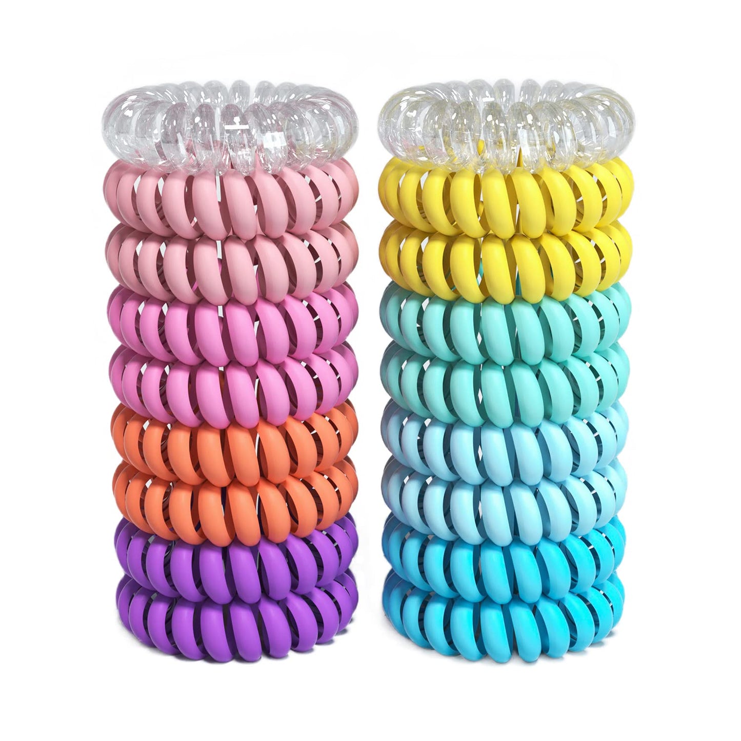Hair Ties Set: 18 Spiral Coils for Women - No Crease, No Damage for Thick & Thin Hair Types, Ponytail Holders