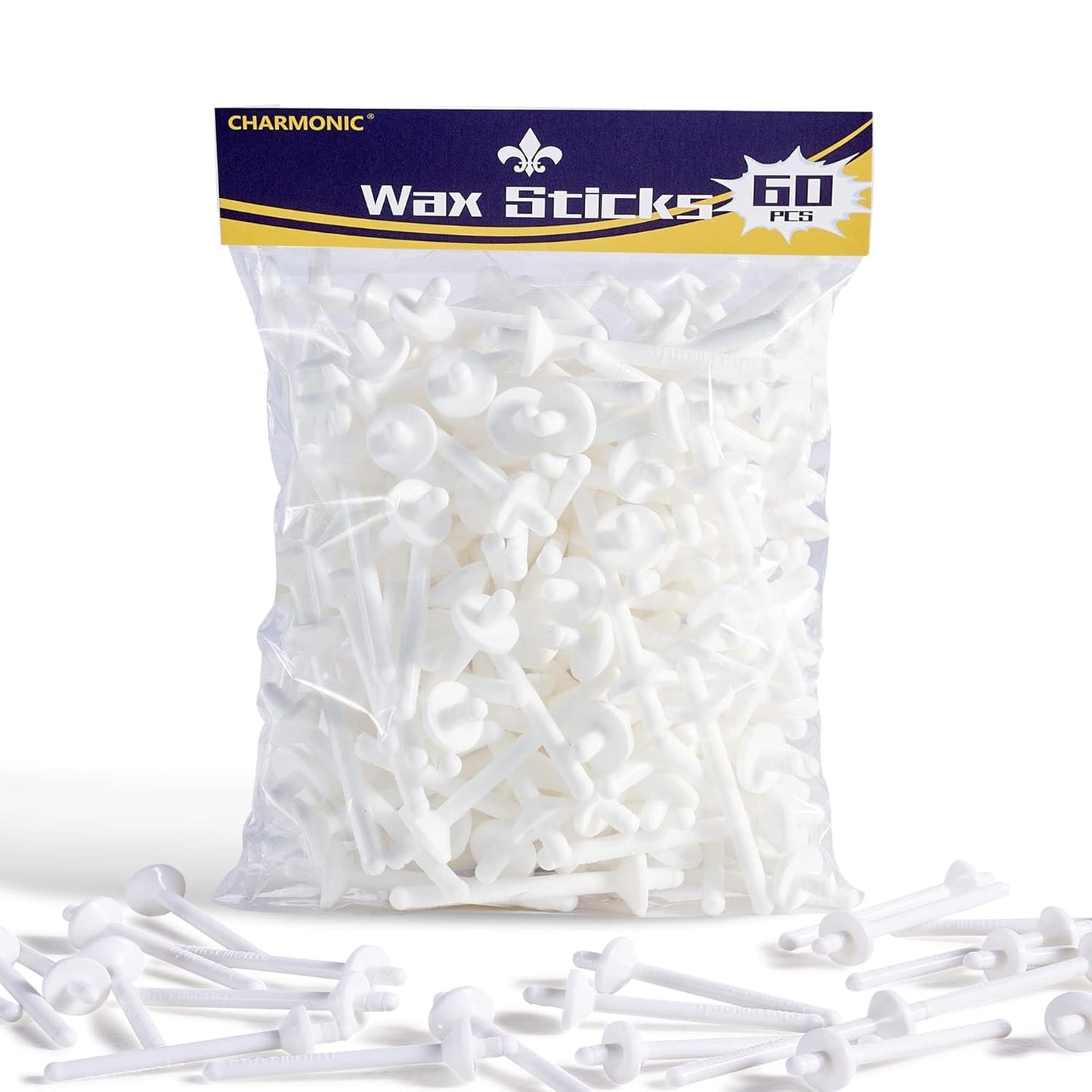 60 Wax Applicator Sticks for Hair Removal - Nasal, Ear, Face, Eyebrow Waxing Kit for Men & Women by Charmonic