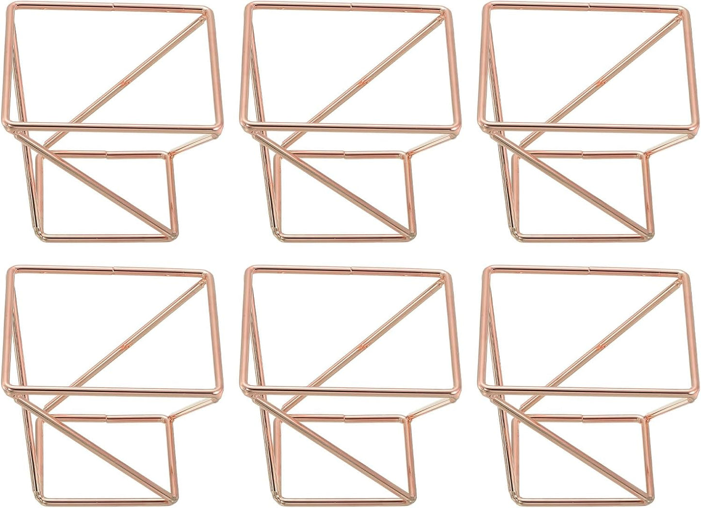uxcell 6Pcs Air Plant Holder, Makeup Sponge Drying Holder Rack, Tabletop Air Fern Display Stand, Makeup Beauty Egg Dry Stand for Dressing Table Home Decoration, Rose Gold (50x50x42mm)
