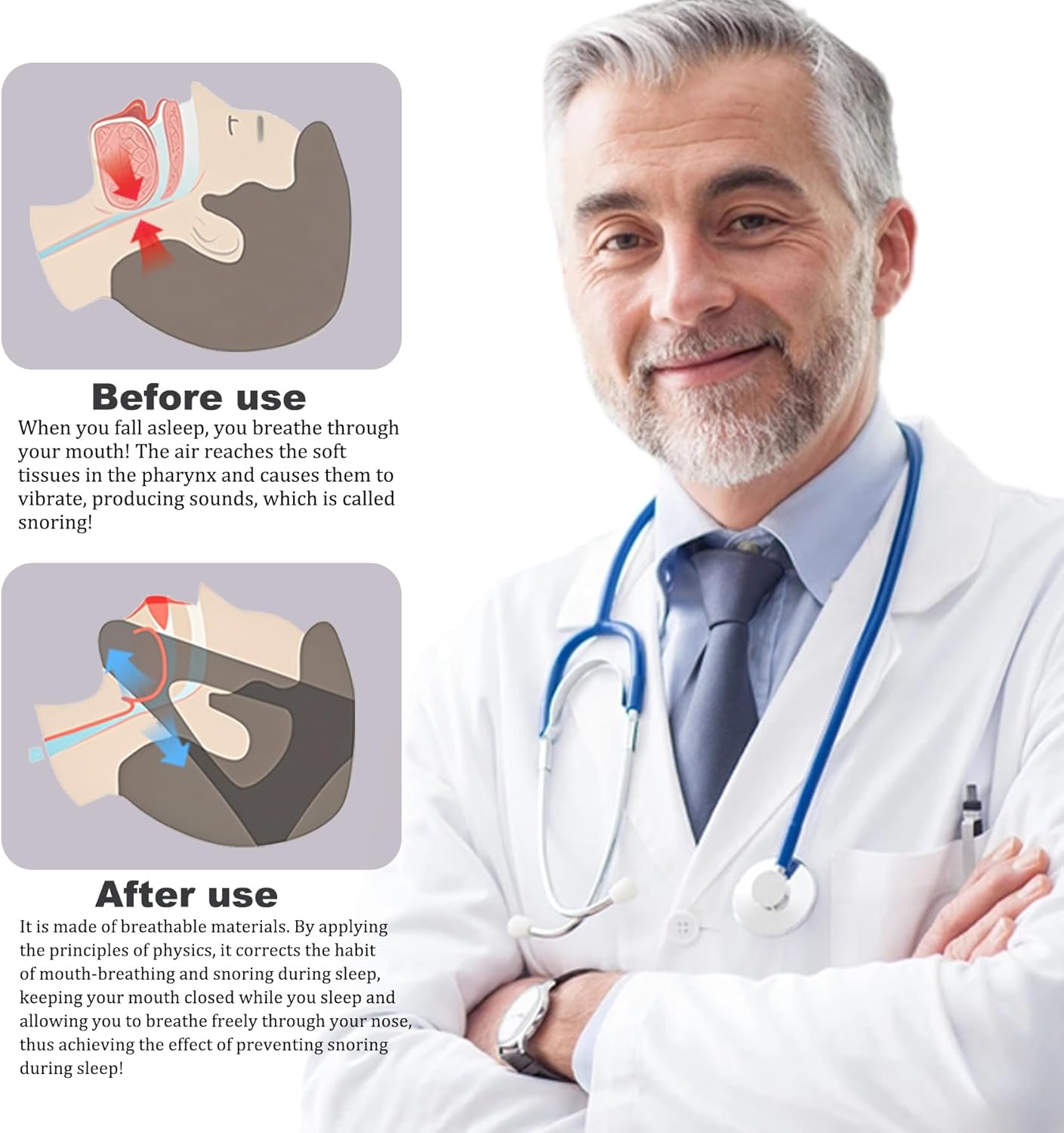 2-Pack Unisex Chin Strap for Snoring | Adjustable, Breathable & Skin-Friendly, Universal Fit Anti-Snore Set for Couples & Sleepers