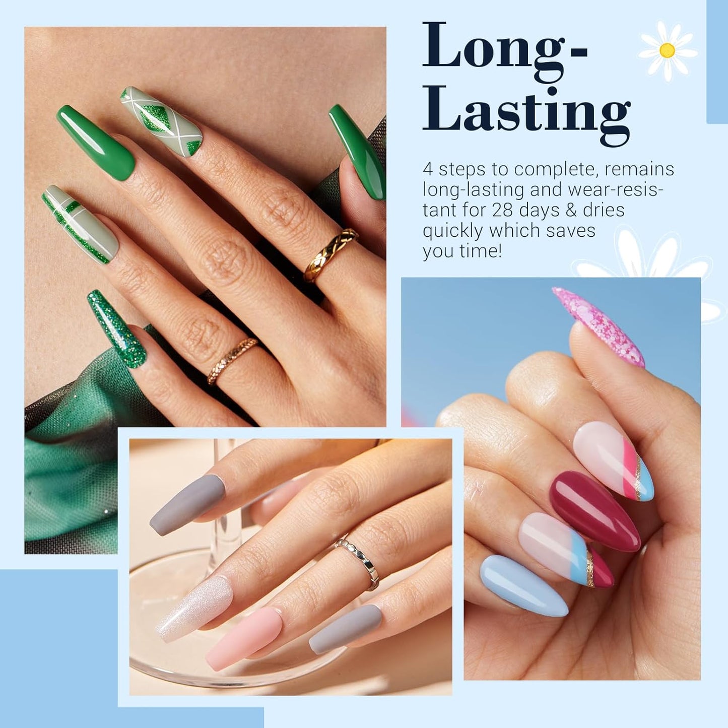 AZUREBEAUTY Dip Powder Nail Kit Starter Spring Summer Blue Red Green Glitter 31 Pcs 20 Colors Dipping Powder Liquid Set with Top/Base Coat Activator for French Nails Art DIY Salon Gift