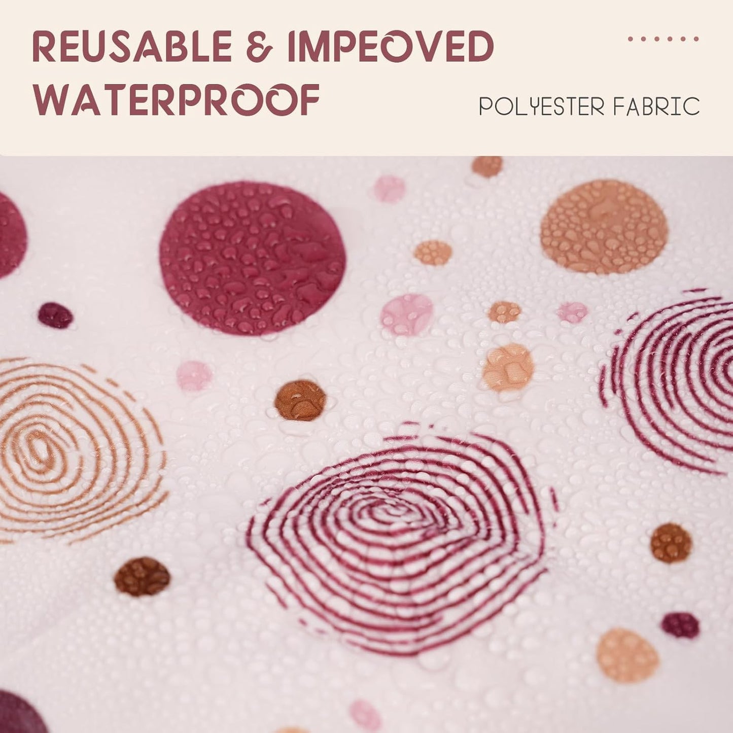 Years calm Luxury Shower Caps for Women Reusable Waterproof – Polka Dot Double Layer Bath Cap with Adjustable Elastic for Braids & Long Hair, Comfortable & Stylish, Versatile Use (Pink)