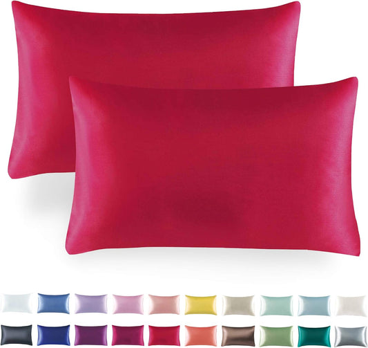 Tyfitb Satin Pillowcase Set for Hair & Skin Care – Cooling, Hypoallergenic, Anti-Frizz, Wrinkle-Free – Soft, Luxurious Pillowcases with Envelope Closure – 2-Pack, Queen Size 20x30, Gift-Ready