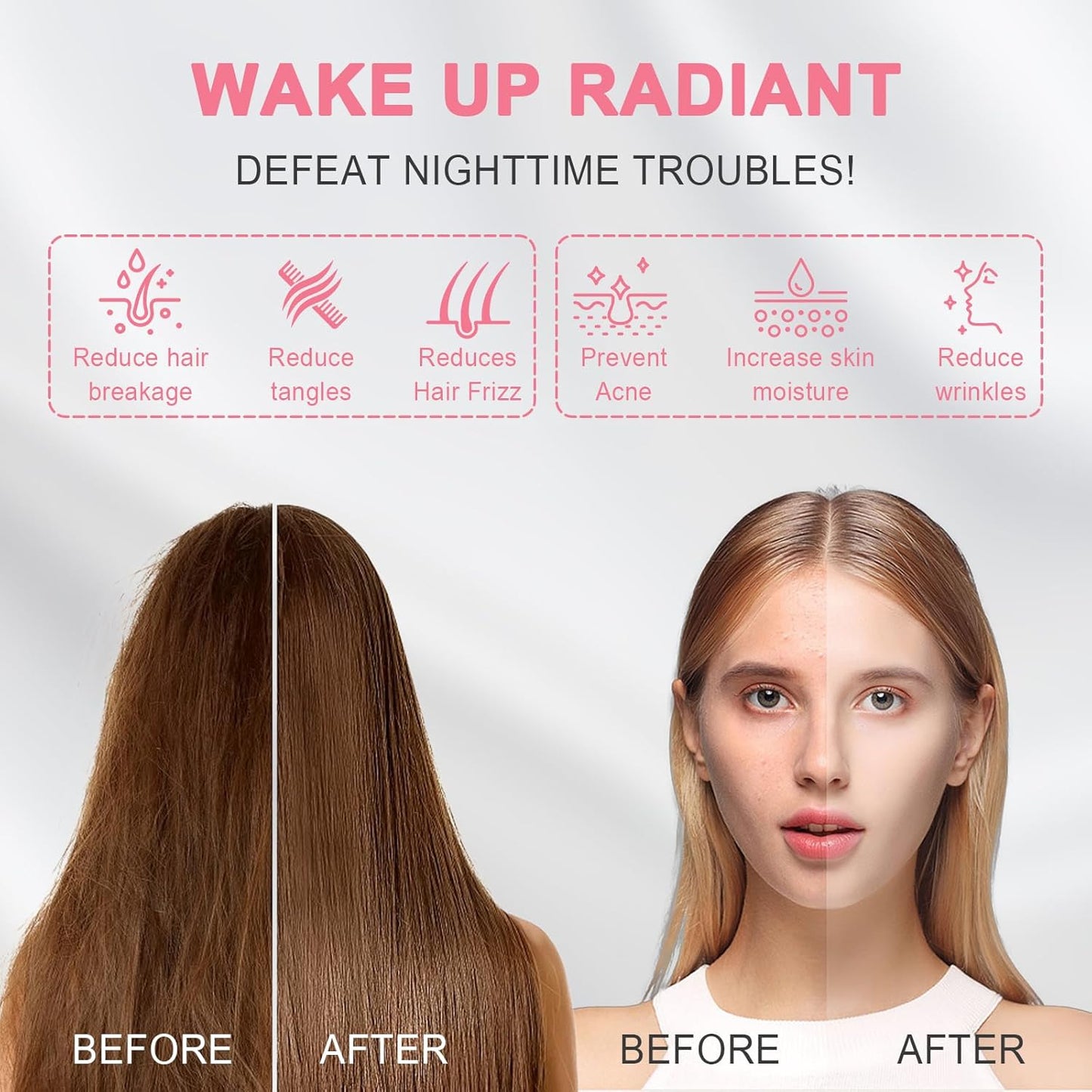 100% Silk Pillowcase 2 Pack for Hair and Skin, Both Sides 23 Momme Grade 6A+ Mulberry Silk Pillowcases with Hidden Zipper, Soft&Smooth Cooling Pillow Cases (Red, Standard 20×26)