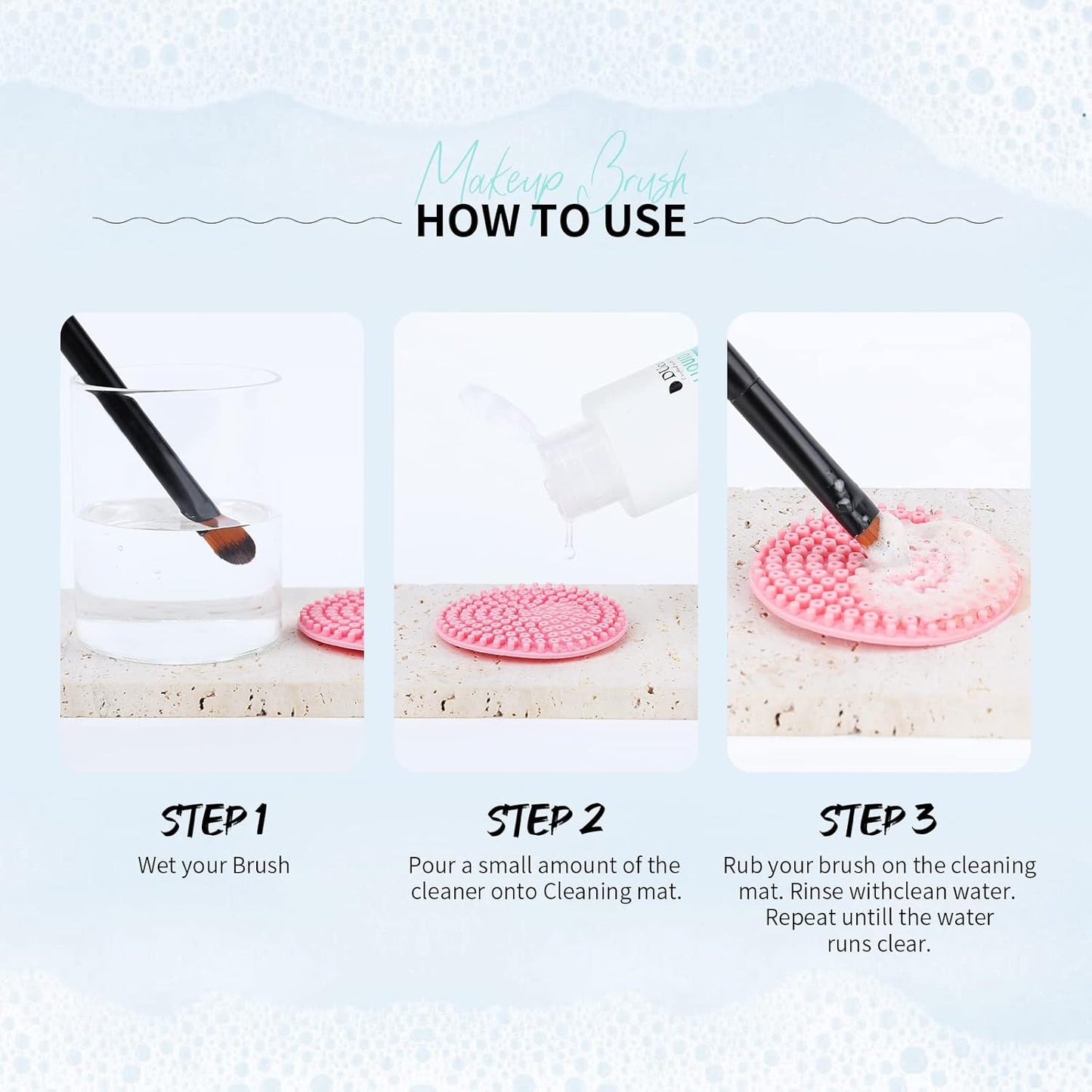 DUcare Makeup Brush Cleaner Shampoo Soap Solid Brush Cleaning Mat Removes Cosmetic Color Brush Cleaner Pad for Cleaning Makeup Sponges Brushes