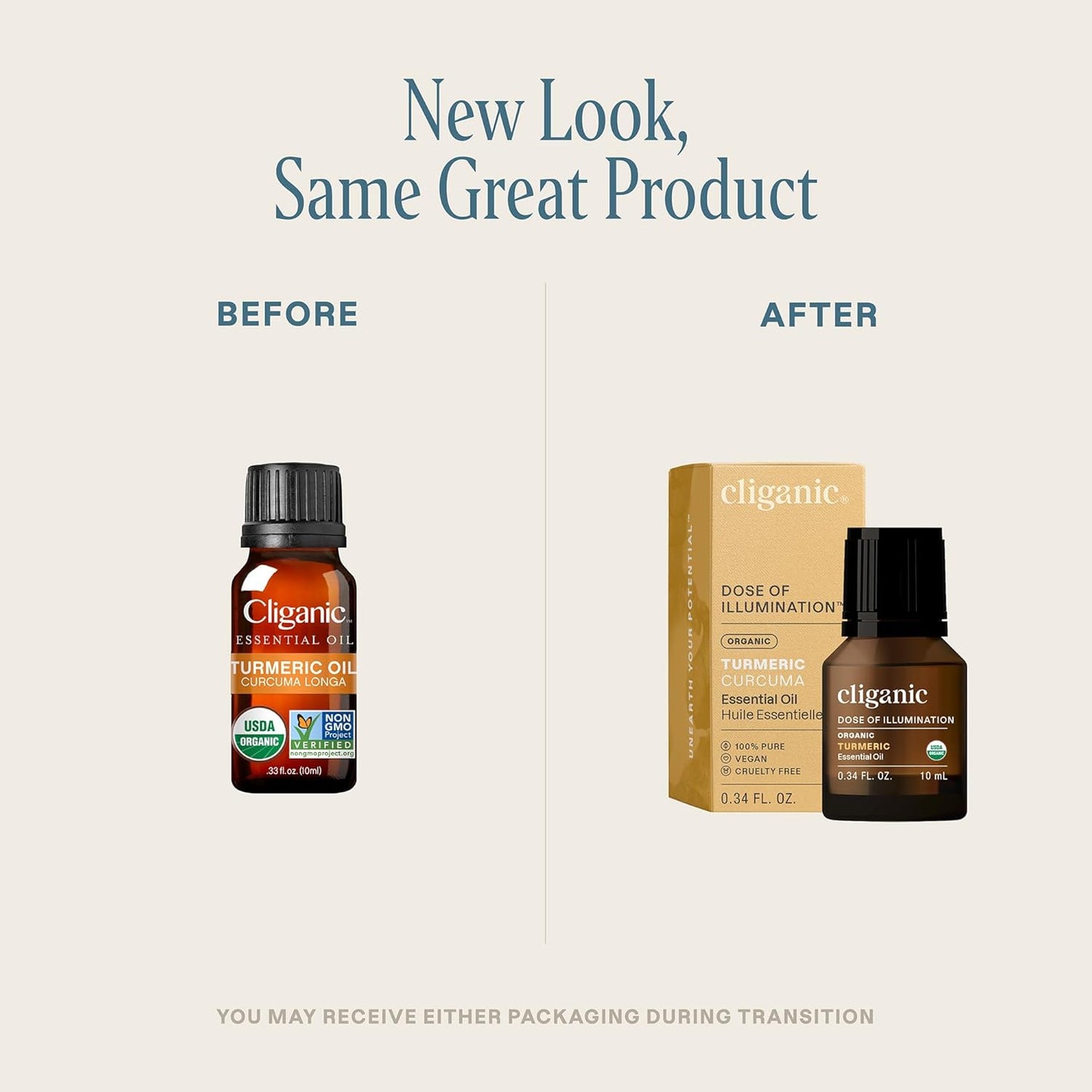 Cliganic Organic Turmeric Essential Oil, 100% Pure Natural for Aromatherapy | Non-GMO Verified (Packaging May Vary)