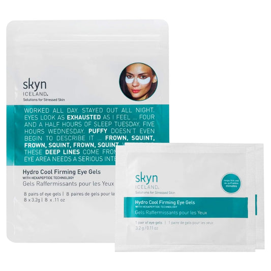 skyn ICELAND Hydro Cool Firming Eye Gels: Under-Eye Gel Patches to Firm, Tone and De-Puff Under-Eye Skin, 8 Pairs