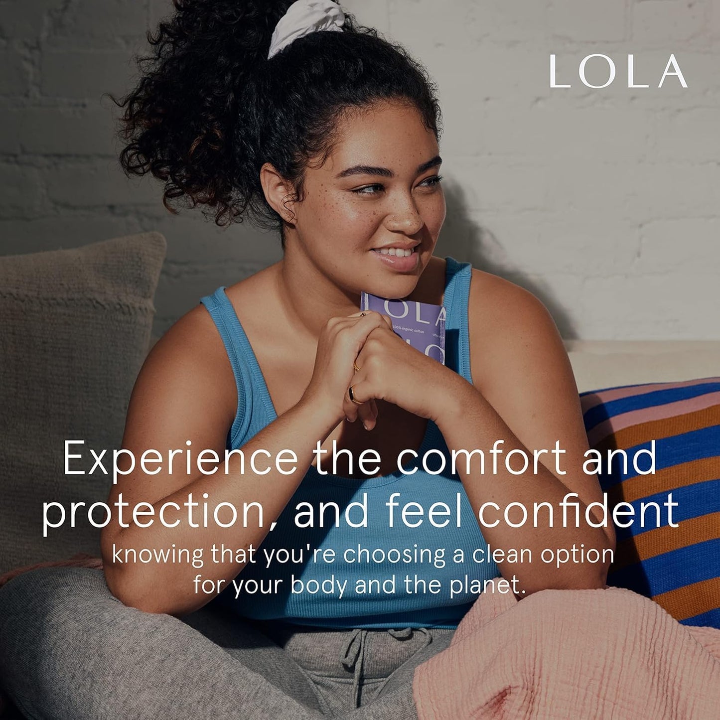 LOLA Panty Liners - 56 Count - Cotton Top Sheet & Core, Breathable Daily Liners for Women - Hypoallergenic Unscented Organic Pads for Women