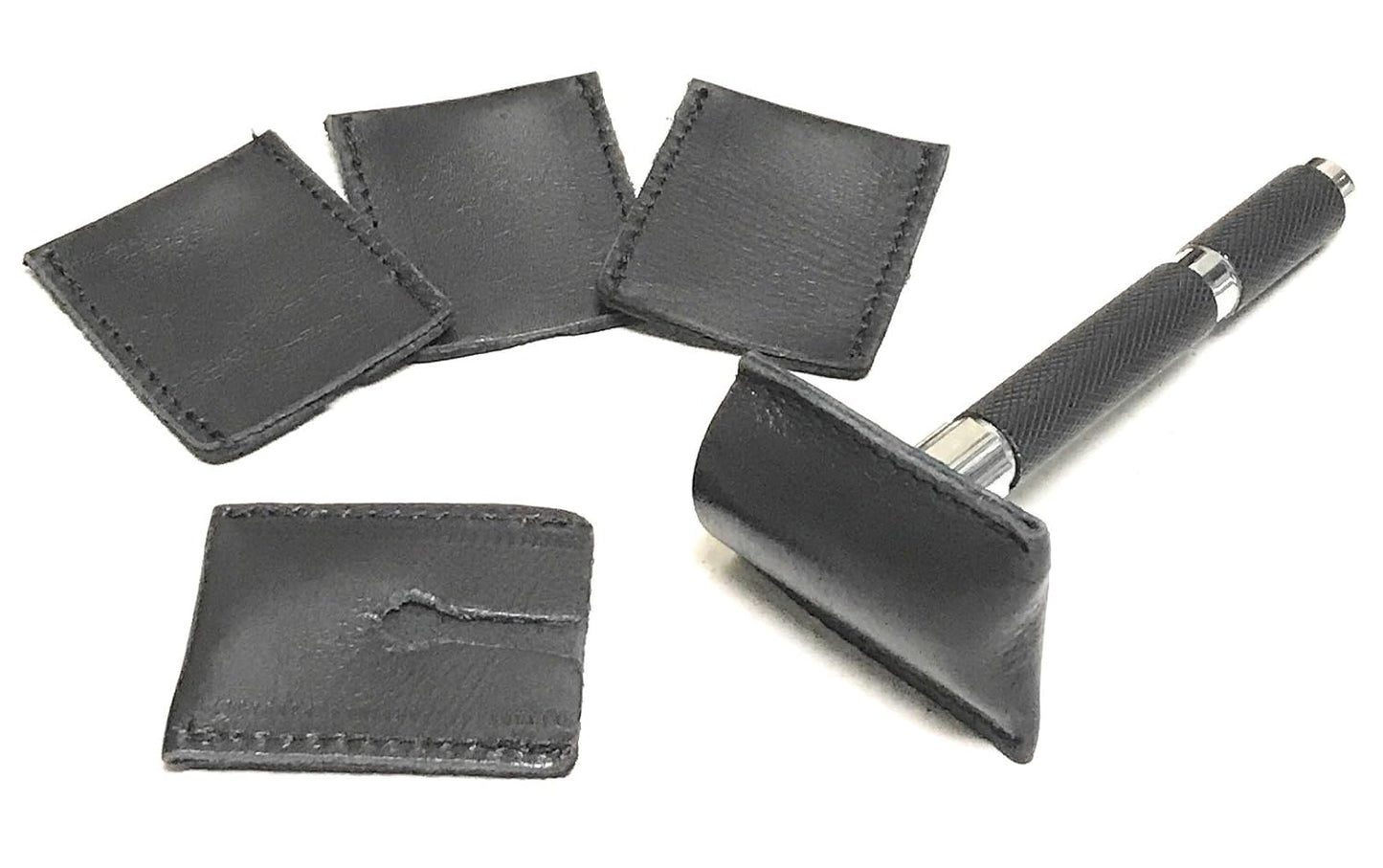 G.B.S Leather Double Edge Safety Razor Head Protective Sheath, Travel Cover, Pack of 5