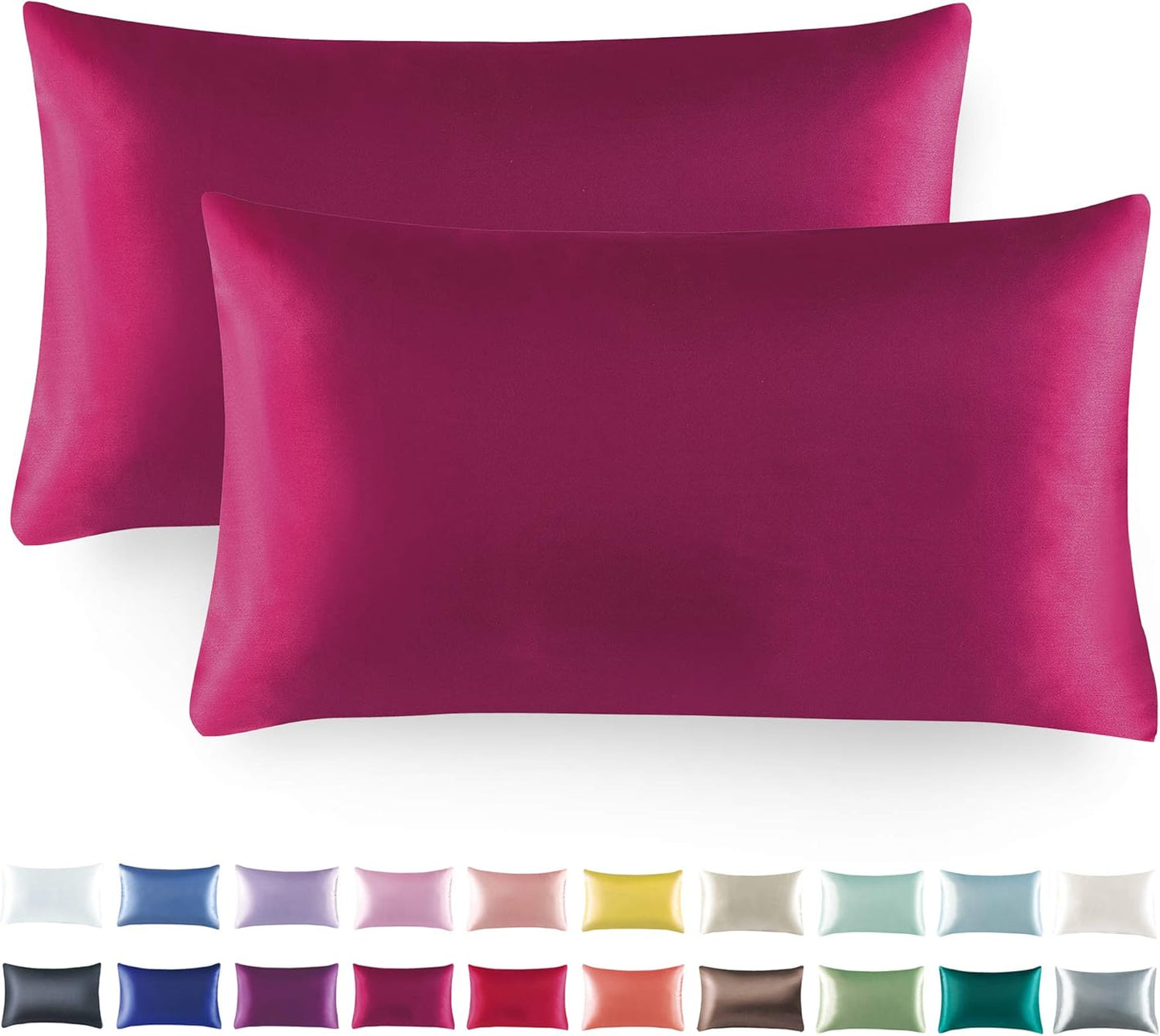 Tyfitb Satin Pillowcase Set for Hair & Skin Care – Cooling, Hypoallergenic, Anti-Frizz, Wrinkle-Free – Soft, Luxurious Pillowcases with Envelope Closure – 2-Pack, King Size 20x36, Gift-Ready