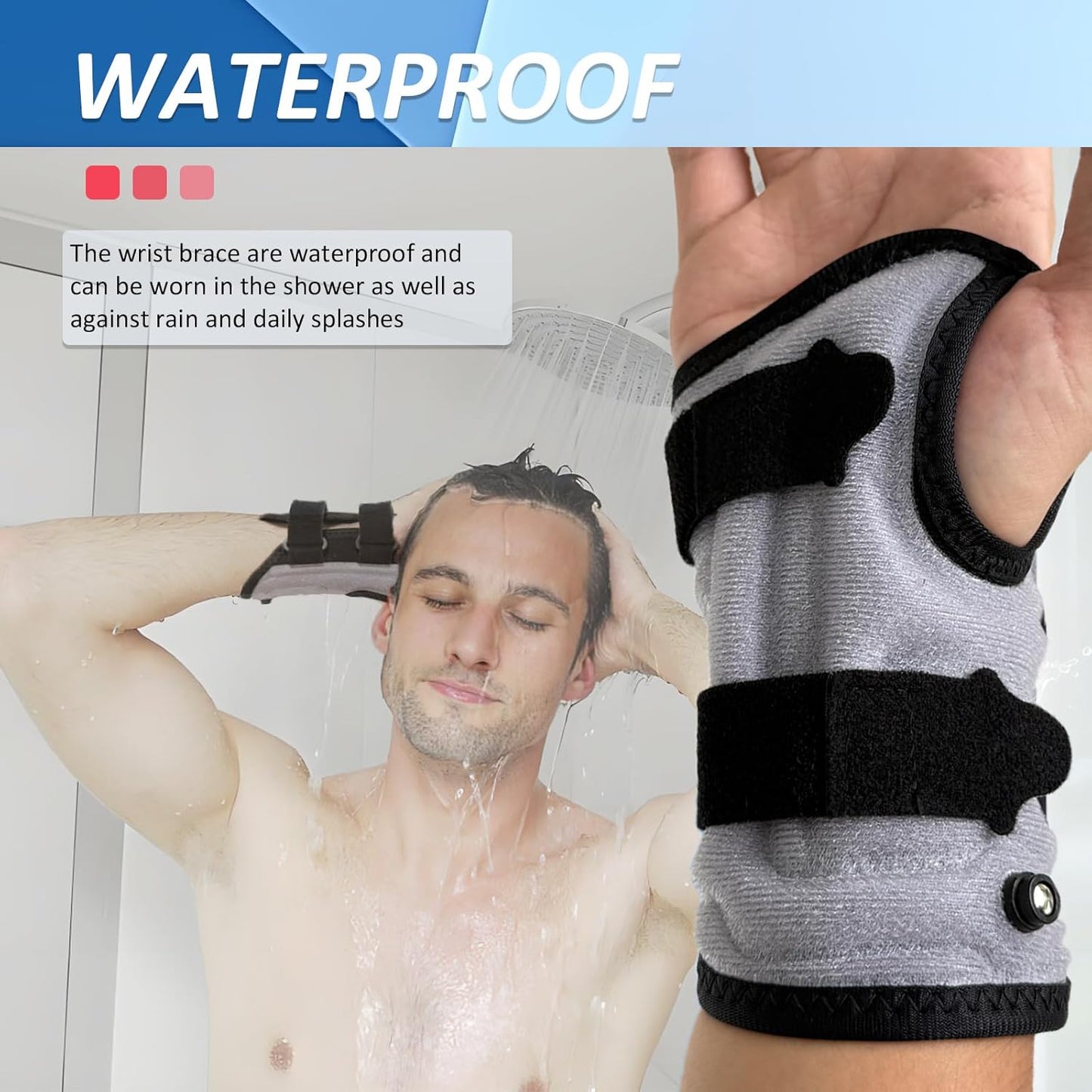 Wrist Brace for Carpal Tunnel Night Support, Inflatable waterproof Wrist Support with Air Compression for Pain Relief Caused by Tendonitis, Arthritis and Sprains,One Size Adjustable Hand Brace for Men and Women