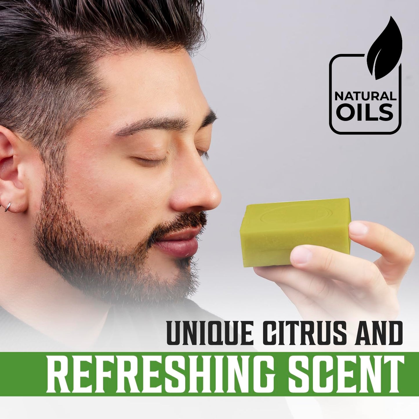 Viking Revolution Bergamot Natural Soap for Men - Mens Soap Bar with Essential Oils Cold Pressed Bar Soap for Men - Nourishing Mens Bar Soap with Coconut Oil, Shea Oil, Almond Oil (2 Pack)