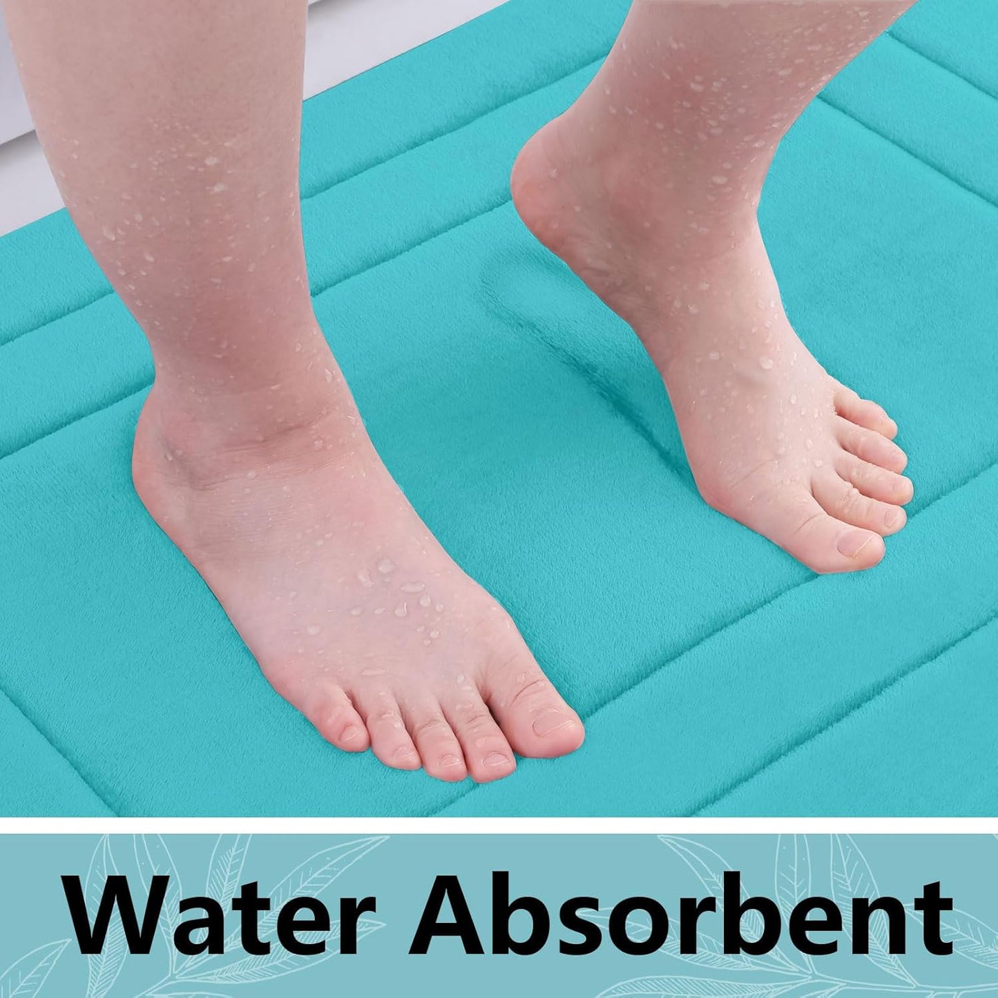 Arotive Memory Foam Bathroom Rug Mat 59x24, Ultra Soft and Absorbent Bath Mat, Machine Wash Dry, Comfortable Bath Rug Carpet for Bathroom Floor, Tub and Shower, Teal