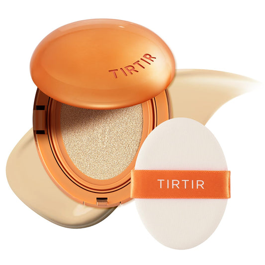 TIRTIR Mask Fit Ai Filter Cushion Foundation | AI-Like Semi-Matte Finish - Up to 72-Hour Medium to Full Coverage Korean BB Cushion Make up Beauty, #21W Natural Ivory, 0.63 Fl Oz
