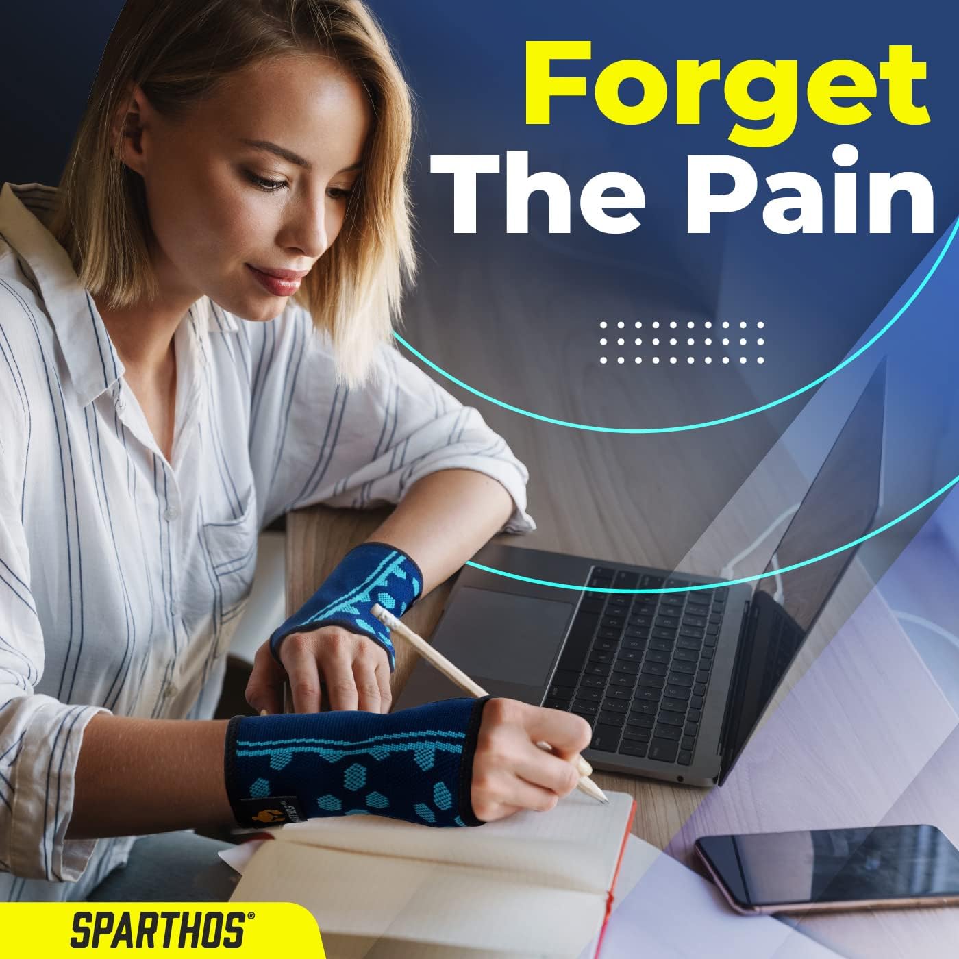 Sparthos Wrist Support Sleeves (Pair) – Medical Compression for Carpal Tunnel and Wrist Pain Relief – Wrist Brace for Men and Women – Made from Innovative Breathable Elastic Blend