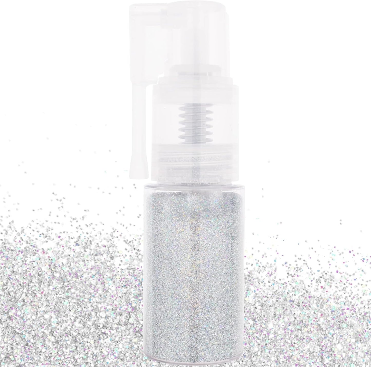 MEICOLY Silver Hair and Body Glitter Spray,25g/0.88OZ,Shinny Sparkle Glitter Spray for Clothes,Loose Shimmer Hairspray for Festival Rave Makeup/Stage Performance,Lightweight
