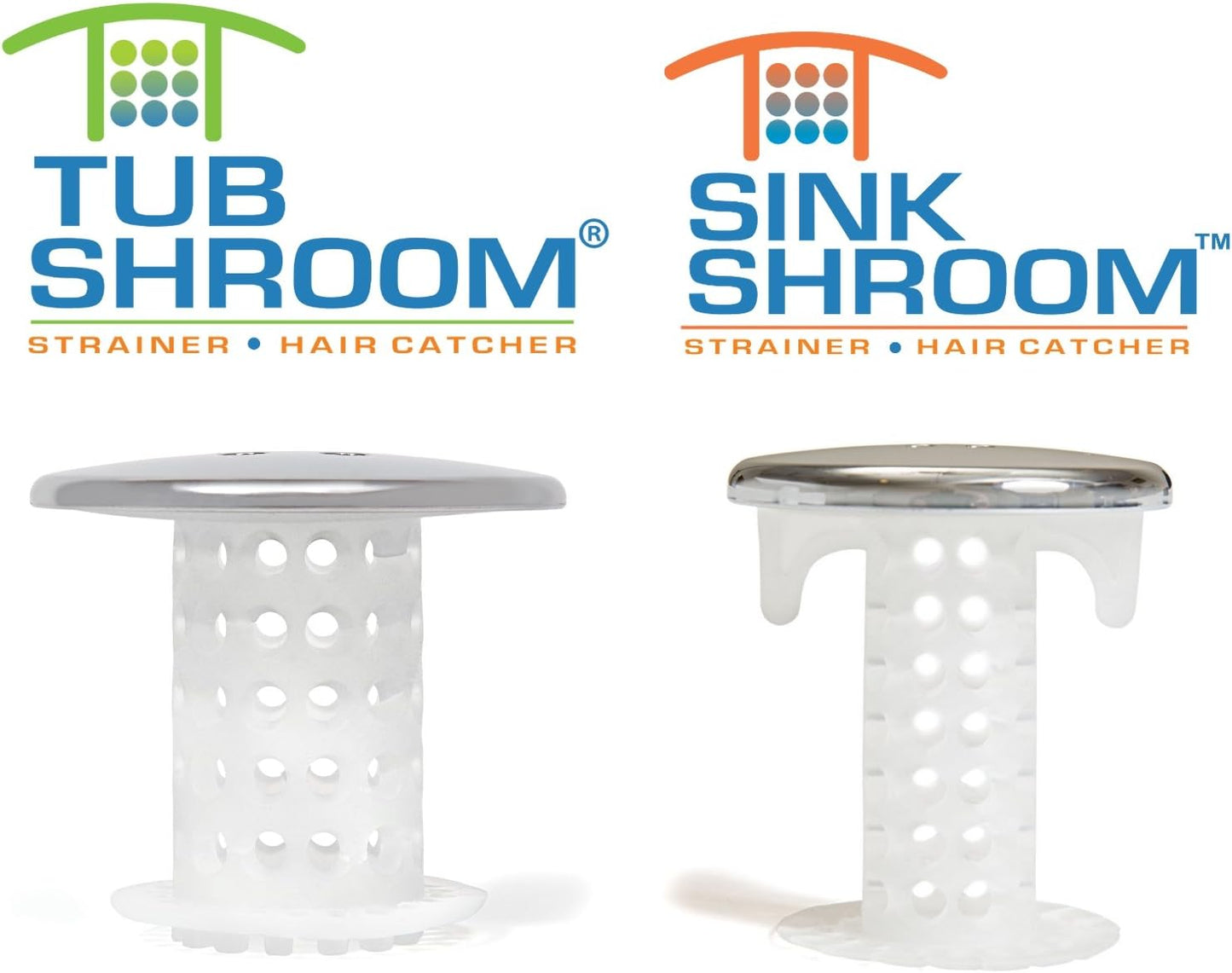 TubShroom and SinkShroom Drain Protectors Hair Catchers for Bathtubs and Sinks, Chrome & Tub Drain Hair Catcher, 2 Pack, Chrome – Drain Protector and Hair Catcher for Bathroom Drains, Fits 1.5 1.75