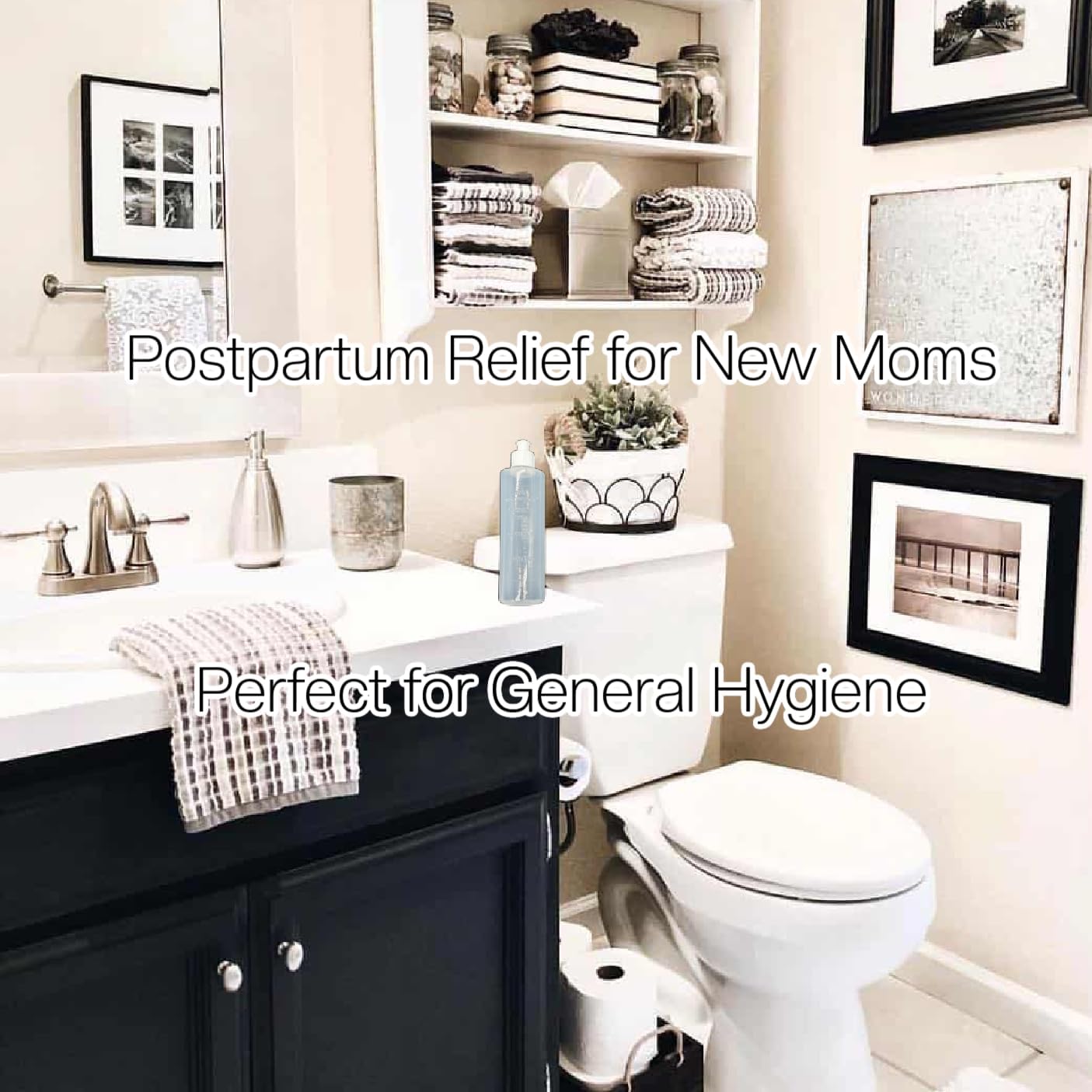 Perineal Peri Squirt Bottle, Postpartum Vaginal Lavette Irrigation, Feminine Hygiene Portable Bidet, New Mom Bottom Spray, 8-oz Bottles (3-Pack) with Unique 4-Way Squirter by K&B Merchandise