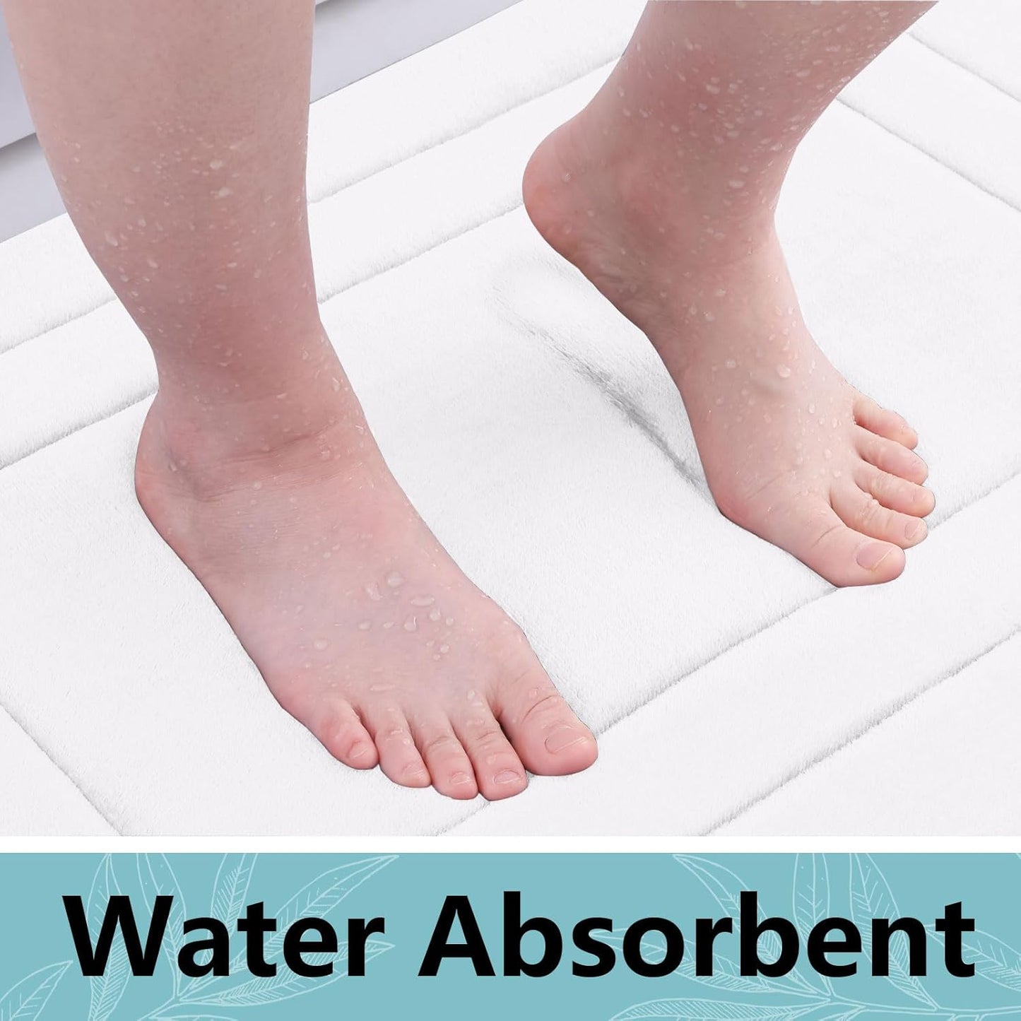 Arotive Memory Foam Bathroom Rug Mat 54x24, Ultra Soft and Absorbent Bath Mat, Machine Wash Dry, Comfortable Bath Rug Carpet for Bathroom Floor, Tub and Shower, White