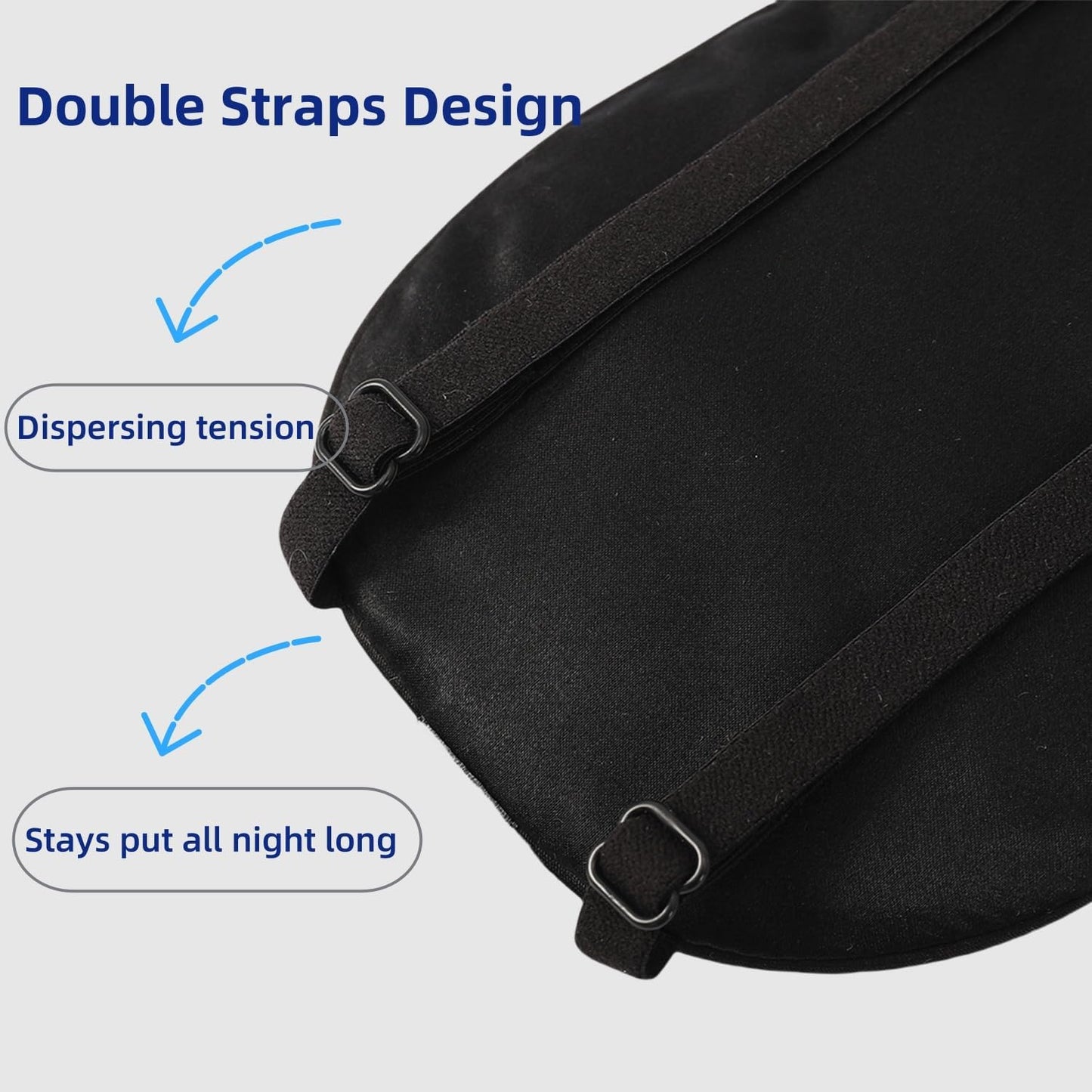 ALASKA BEAR Sleep Mask 2 Straps, Mulberry Silk, Twin Thin Elastic Bands Stay Put All Night, Smooth Eye Mask Two Adjustable Head Strings and Nose Baffle