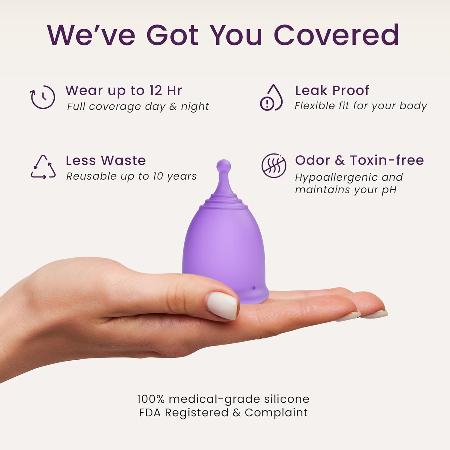 EcoBlossom Reusable Menstrual Cup Set - The Most Reliable Medical Grade Silicone Period Cups - Comfortably use for 12 Hours (2 Small Cups)