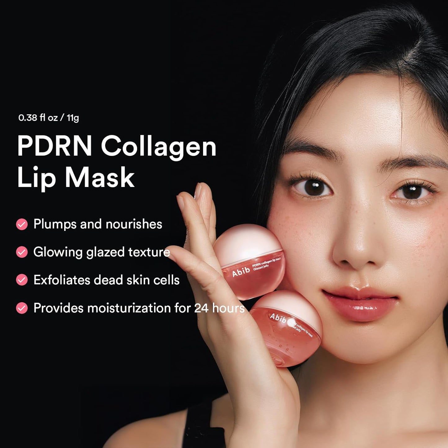 Abib PDRN Collagen Lip Mask Glazed Jelly 0.38 fl oz | Korean Lip Butter Balm Overnight Sleeping Mask Hydrating Care Moisturizer Treatment for Flakey, Dry Lips