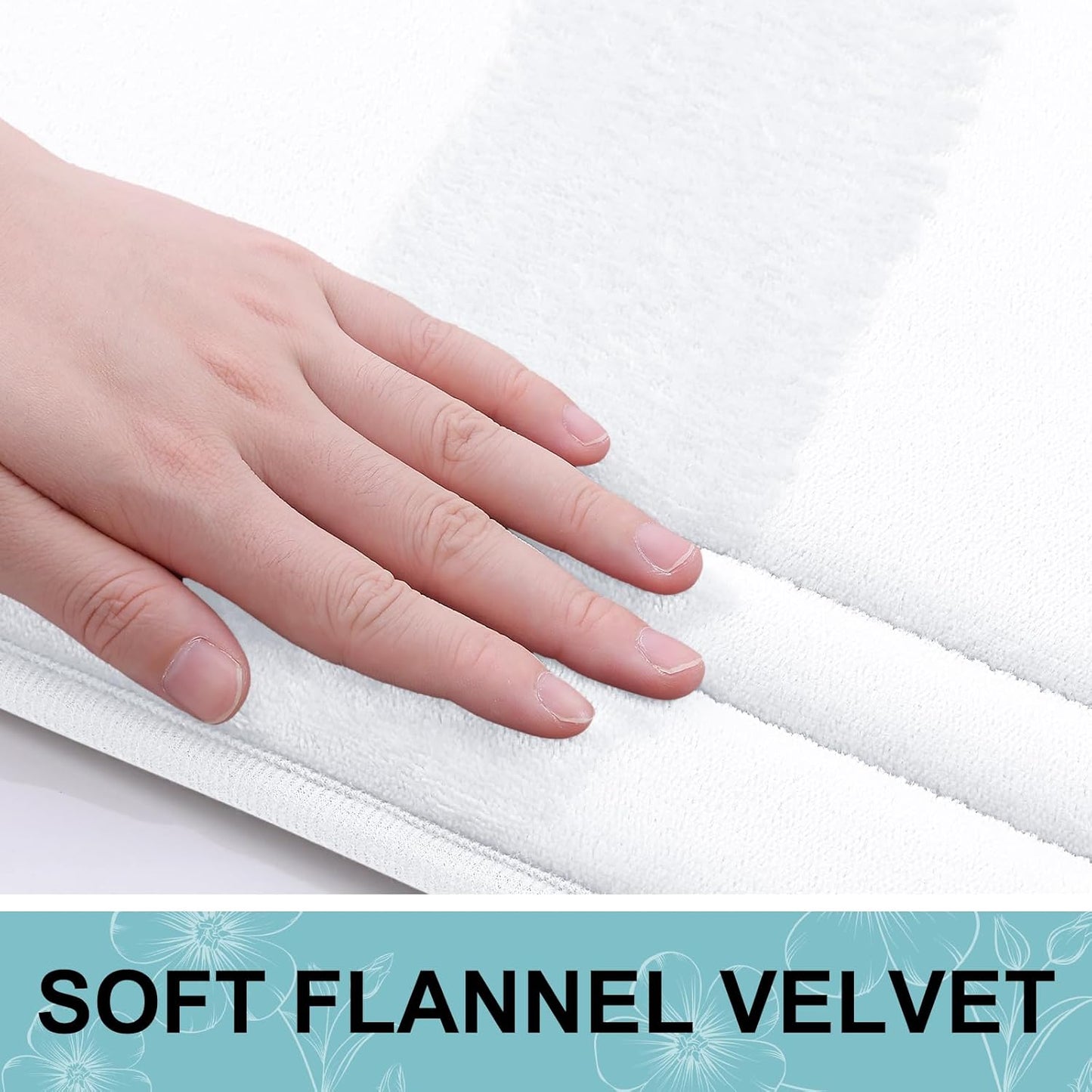 Grandaily Memory Foam Bath Mat Rug 30x20, Ultra Soft, Non-Slip and Absorbent Bathroom Rugs, Machine Wash Dry, Comfortable Bath Carpet for Bathroom Floor, Tub and Shower, White