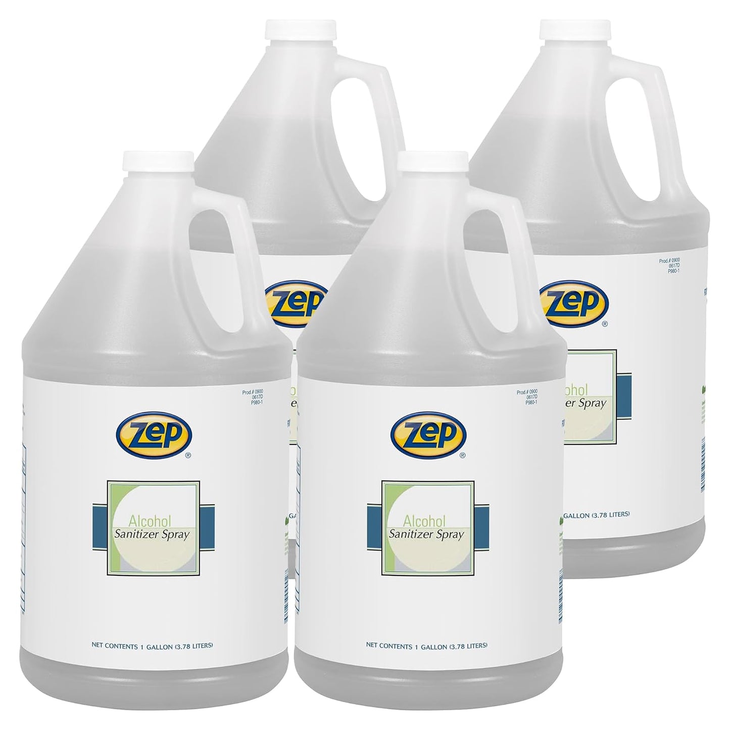 Zep Alcohol Hand Sanitizer Spray Refill - 1 Gallon (Case of 4) 90024-70% Ethanol-Based, Non-Foaming for Dispensers, Manufactured in the USA