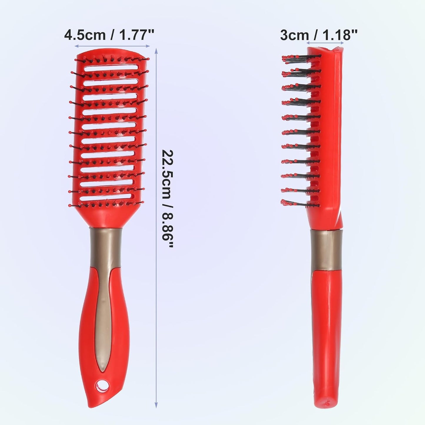 VOCOSTE 1 Pcs Hair Brush, Detangling Brush for Women Men, Hair Brush for Straight, Curly, Long, Short, Thick, Thin, Dry Hair, Red, Plastic