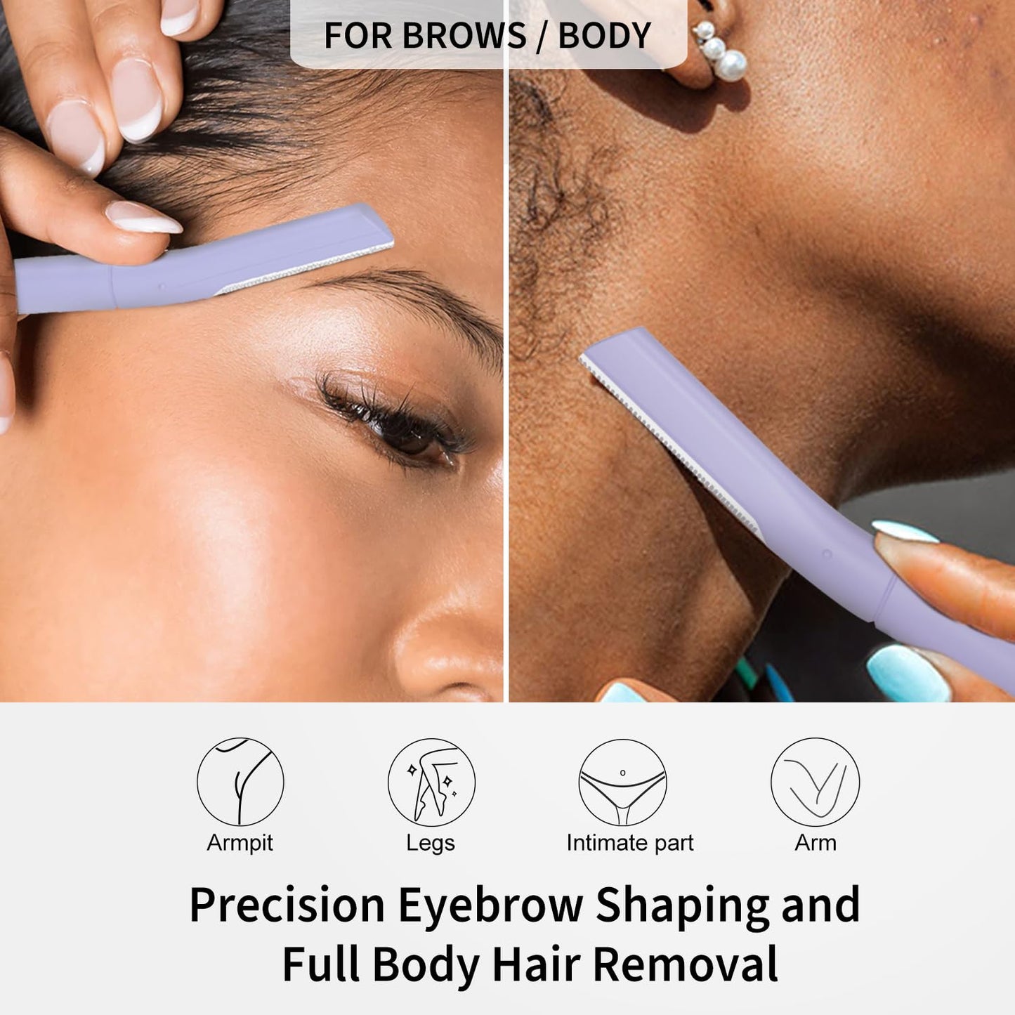 Face Razors for Women, Dermaplane Razor for Women Face, Eyebrow Razor, Dermaplaning Tool, Gentle Exfoliation Microblades for Sensitive Skin, Peach Fuzz Remover