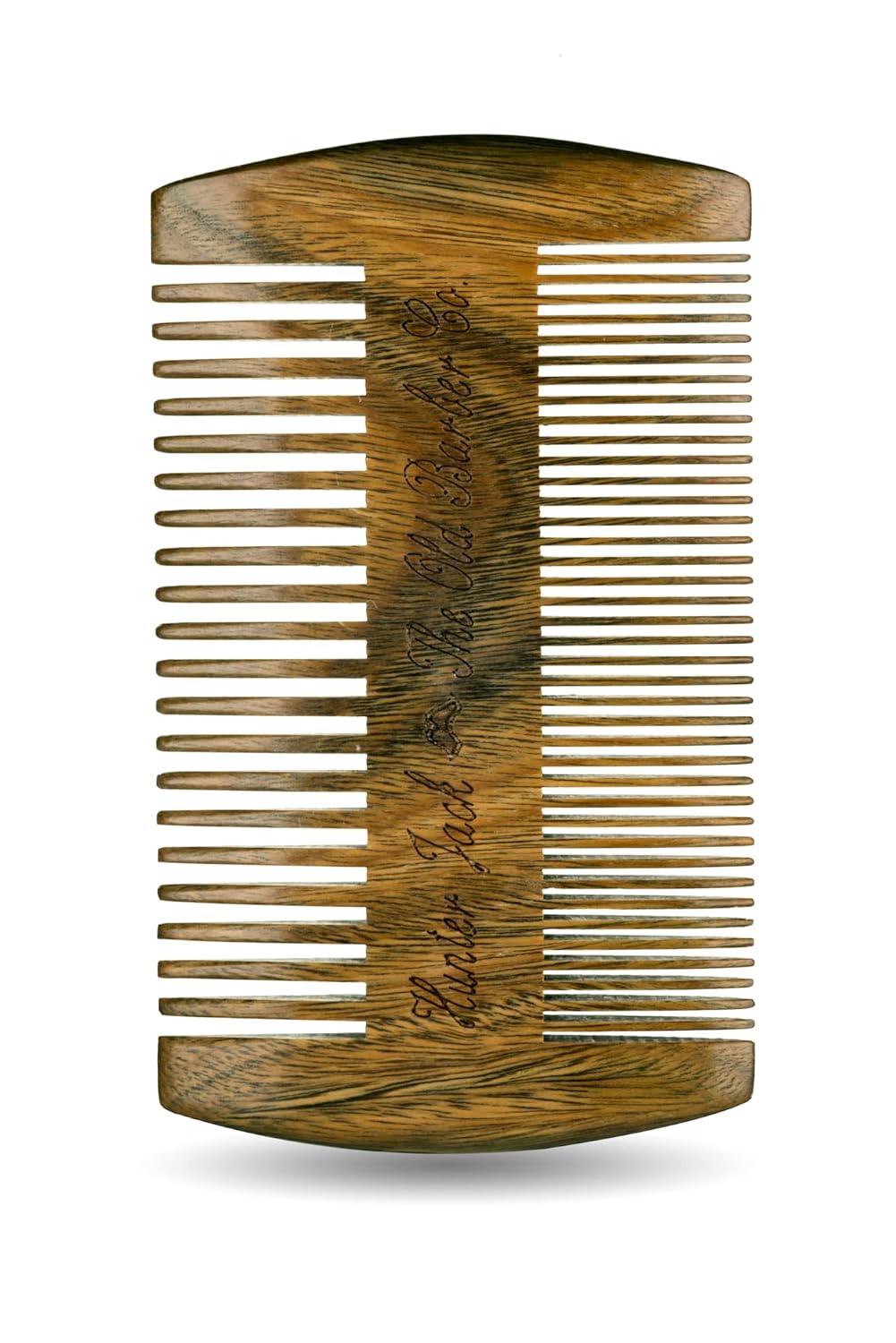 Sandalwood Beard Comb for Men - Handmade Premium Wooden Beard & Mustache Comb - Fine & Wide Tooth - Travel Pocket Size - Beard Grooming Kit for Men in PU Leather Case by Hunter Jack