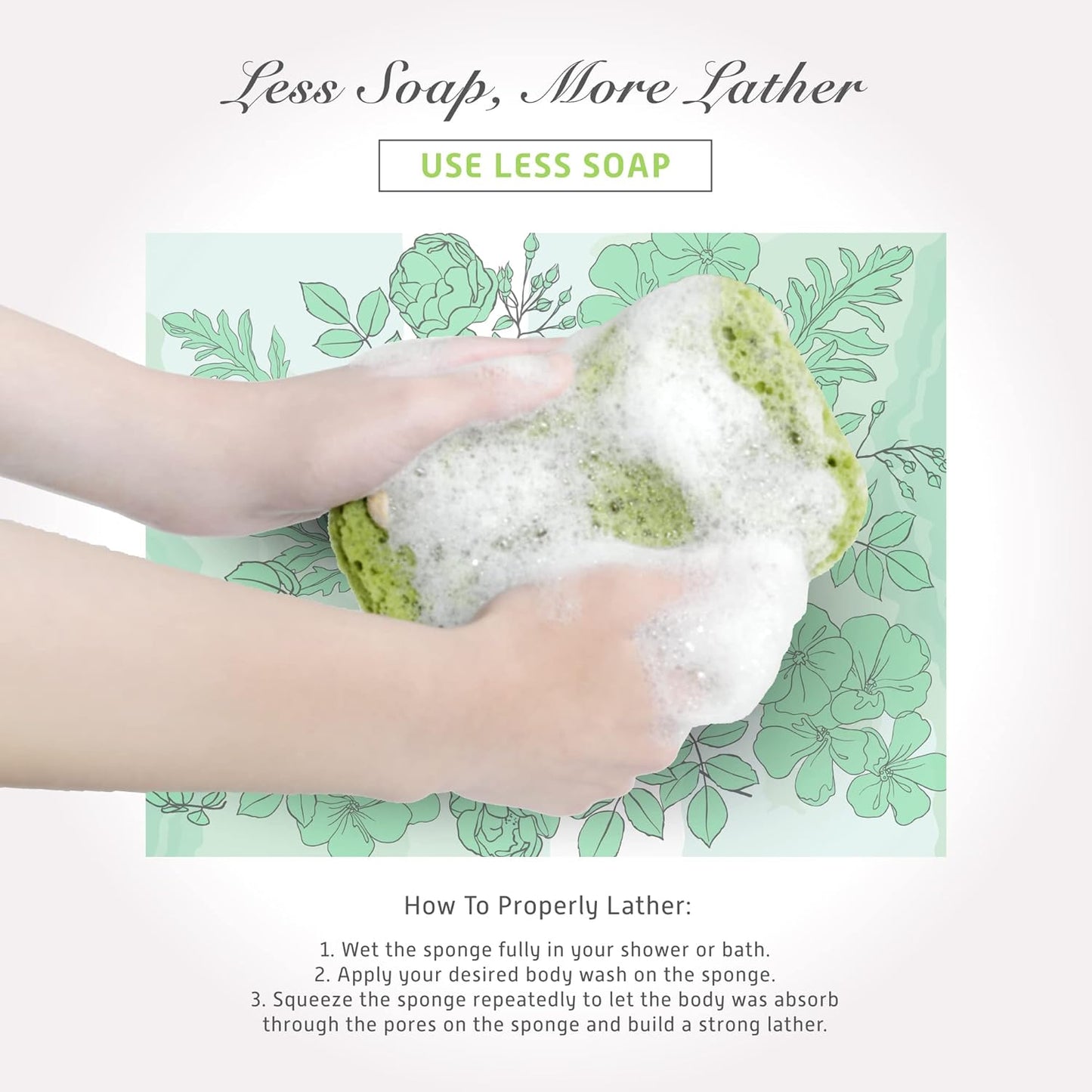 Spongentle Deep Cleansing Dual Texture Body Loofah Sponge, Vacuum Sealed, for Bath and Shower, for Gentle and Deep Exfoliation, Generous and Rich Lather, (Pack of 3)