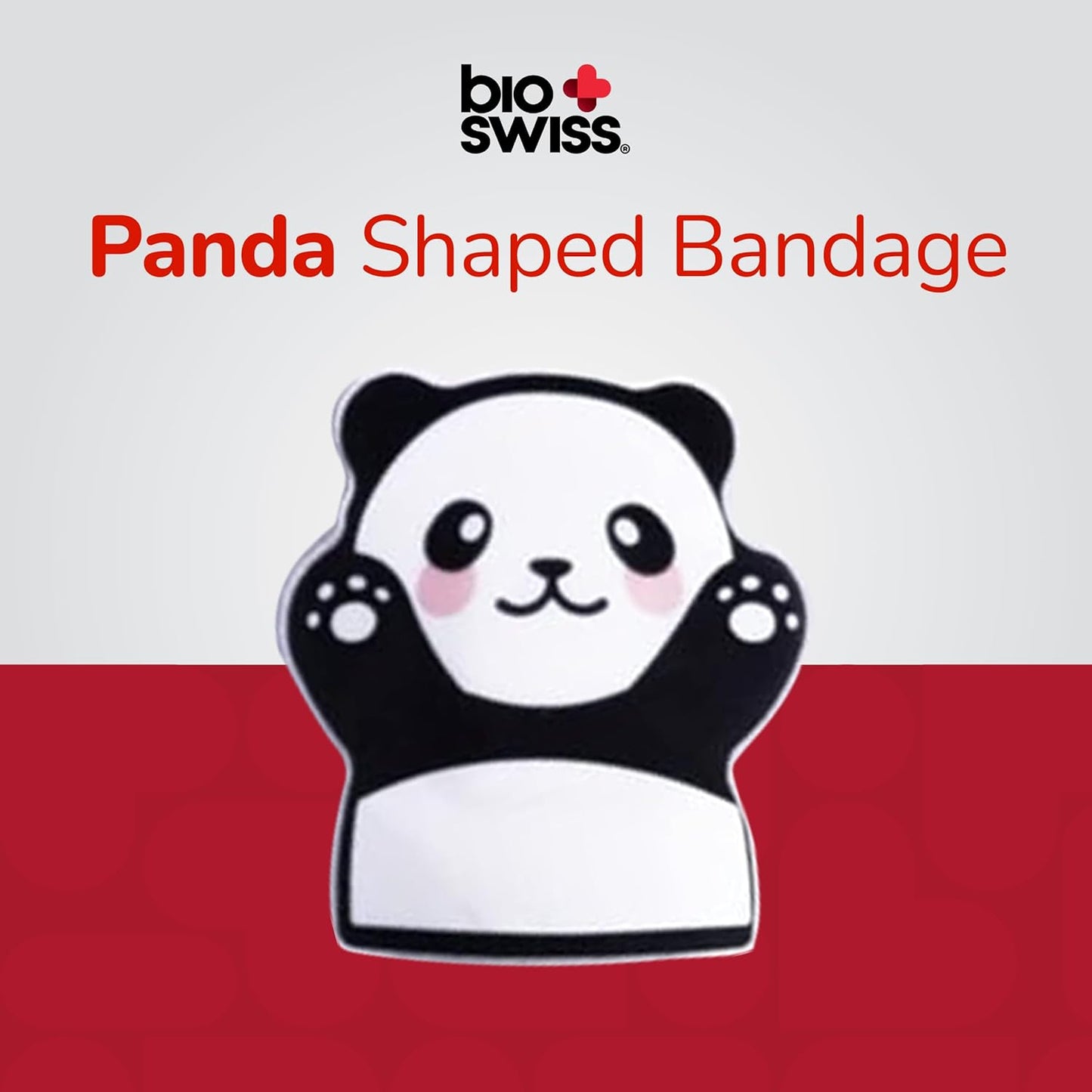 BioSwiss Kids Bandages, Panda Shaped Self Adhesive Bandage Set, Latex Free, Sterile Wound Care, 50 Count