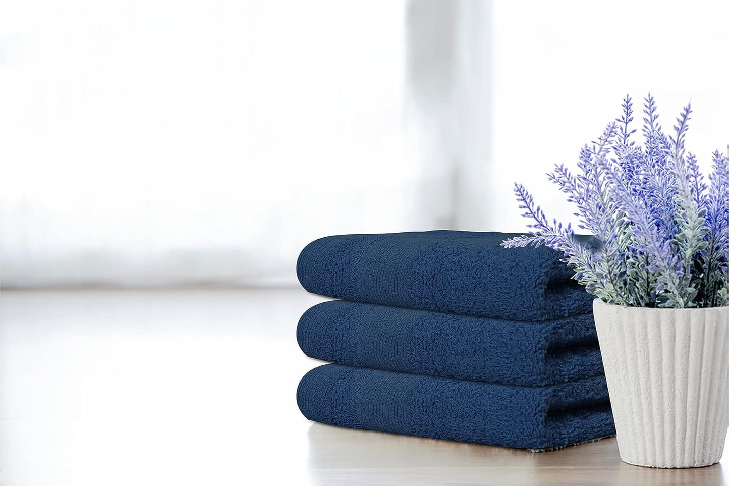 Premium Wash Cloths Pack of 12 (13" x 13") 100% Ring Spun Cotton | Luxury Washcloths | Ultra Soft Face Towels | Highly Absorbent Wash Cloths for face (Navy Blue)