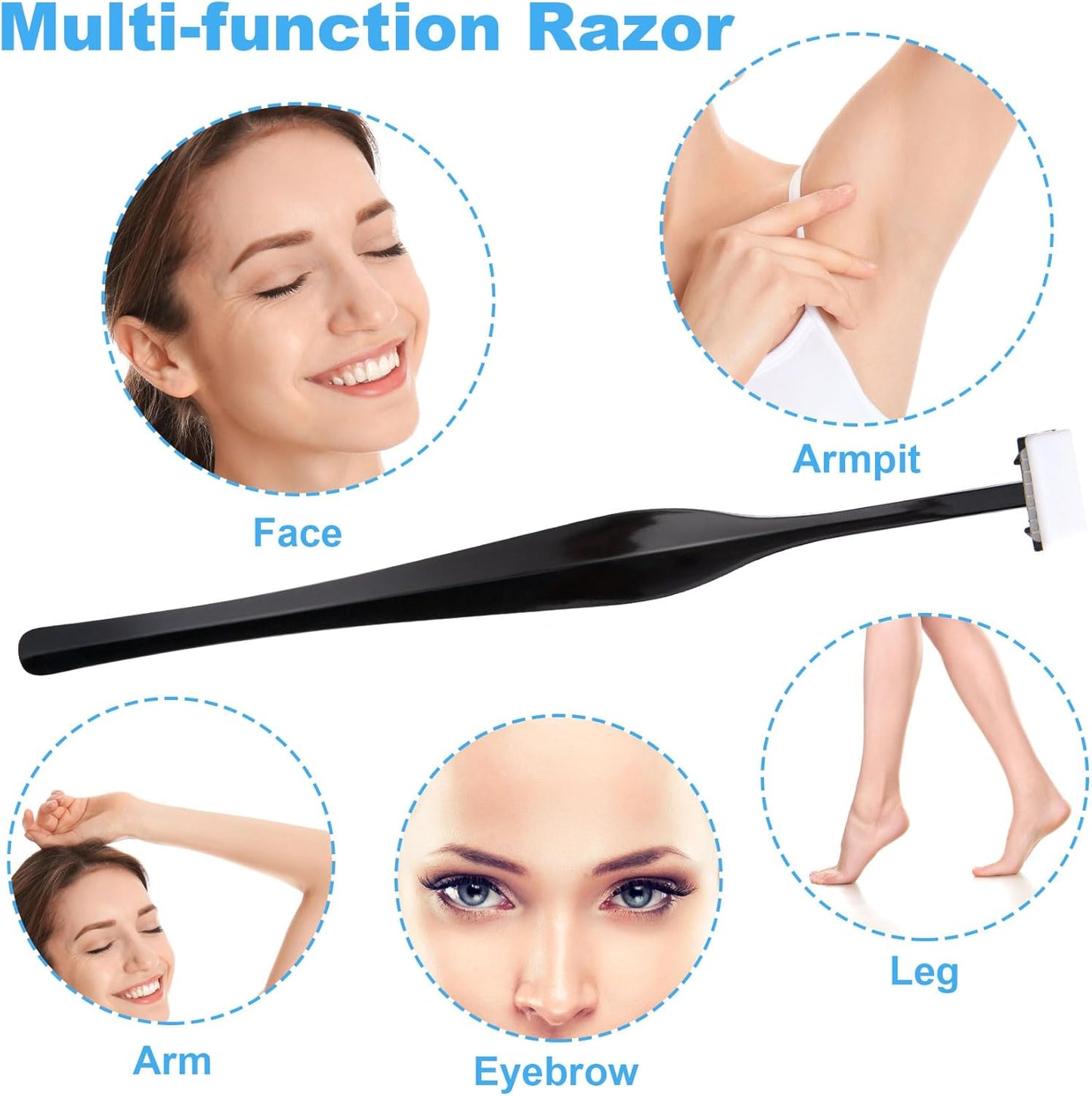 ANCIRS 24 Pack Eyebrow Trimmer Razors for Women Makeup, Facial T Shape Shaver Tool for Eye Brow, Stainless Steel Eyebrow Trimming Kit for Girls - Black