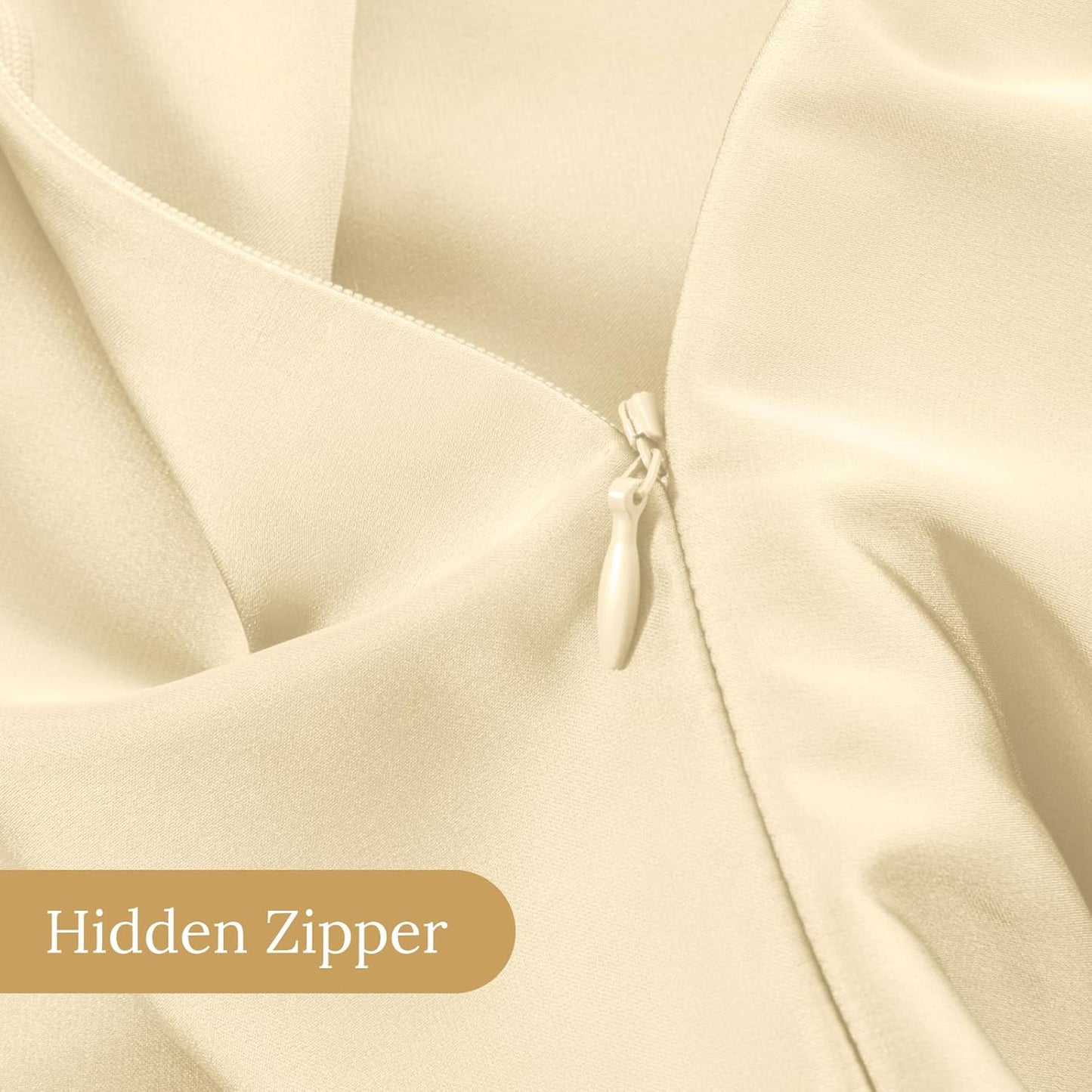 INFIIXSO Silk Pillow Cases 2 Pack Standard Size, Ultra Smooth & Soft Mulberry Silk Pillow Case for Hair and Skin, Breathable Cooling Silk Pillowcase with Hidden Zipper (Ivory, 20x26 Inches)