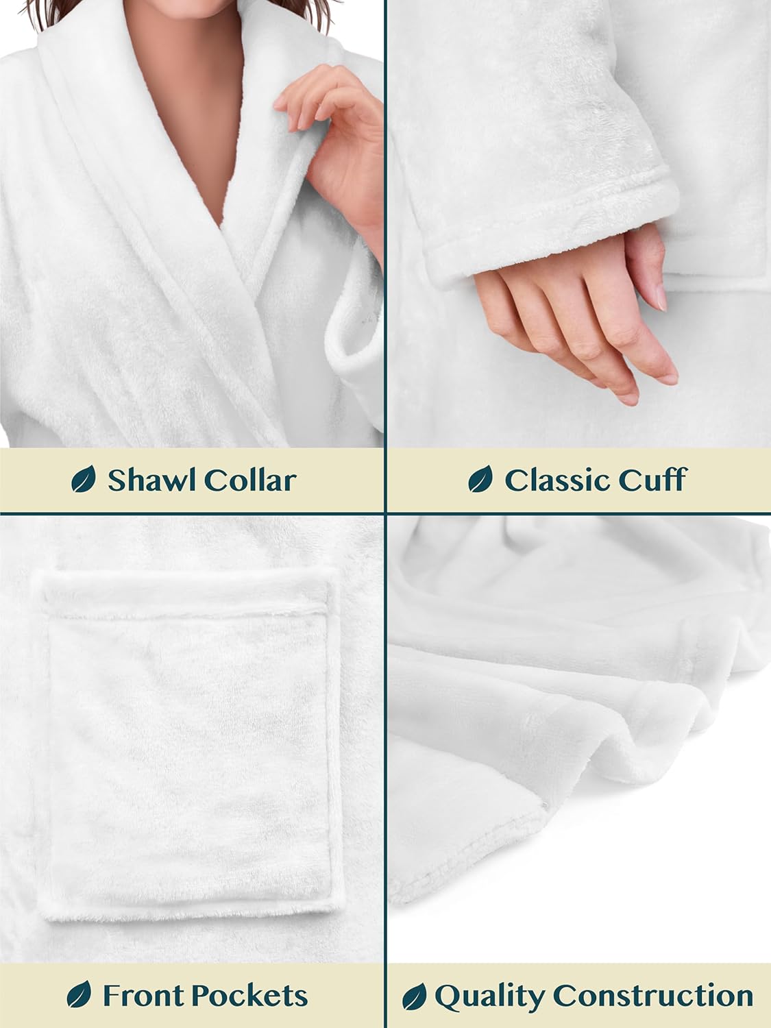 PAVILIA Womens Robe Fleece Plush Soft, Fluffy Fuzzy Cozy Warm Lightweight Bathrobe, Shower Spa House Long Robe for Women