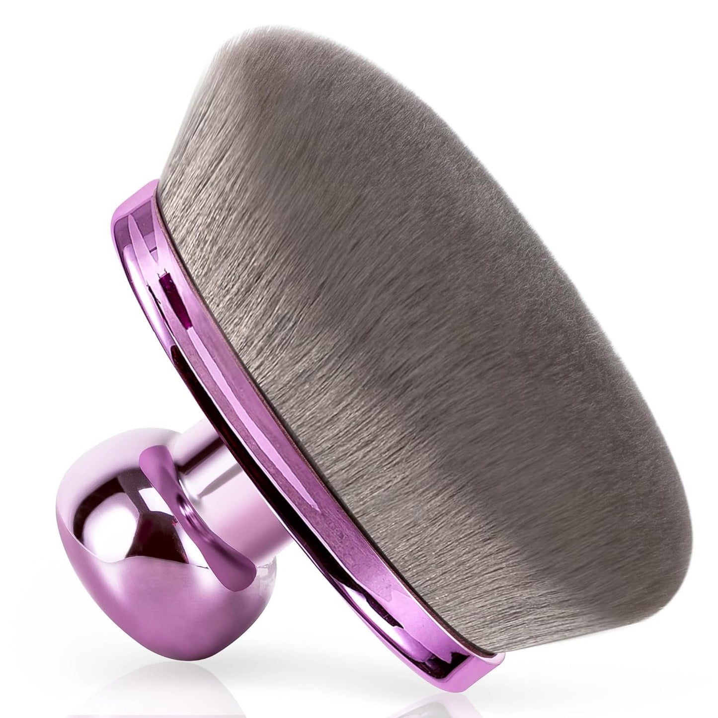 Extra Large Body Makeup Brush For Self Tanner, Leg Makeup &Bronzer Blend,116mm Oval-headed Kabuki Brush Provides More Even &Pretty Application, Sunscreen Face& Back Makeup Brush, Wet&Dry Use- Purple