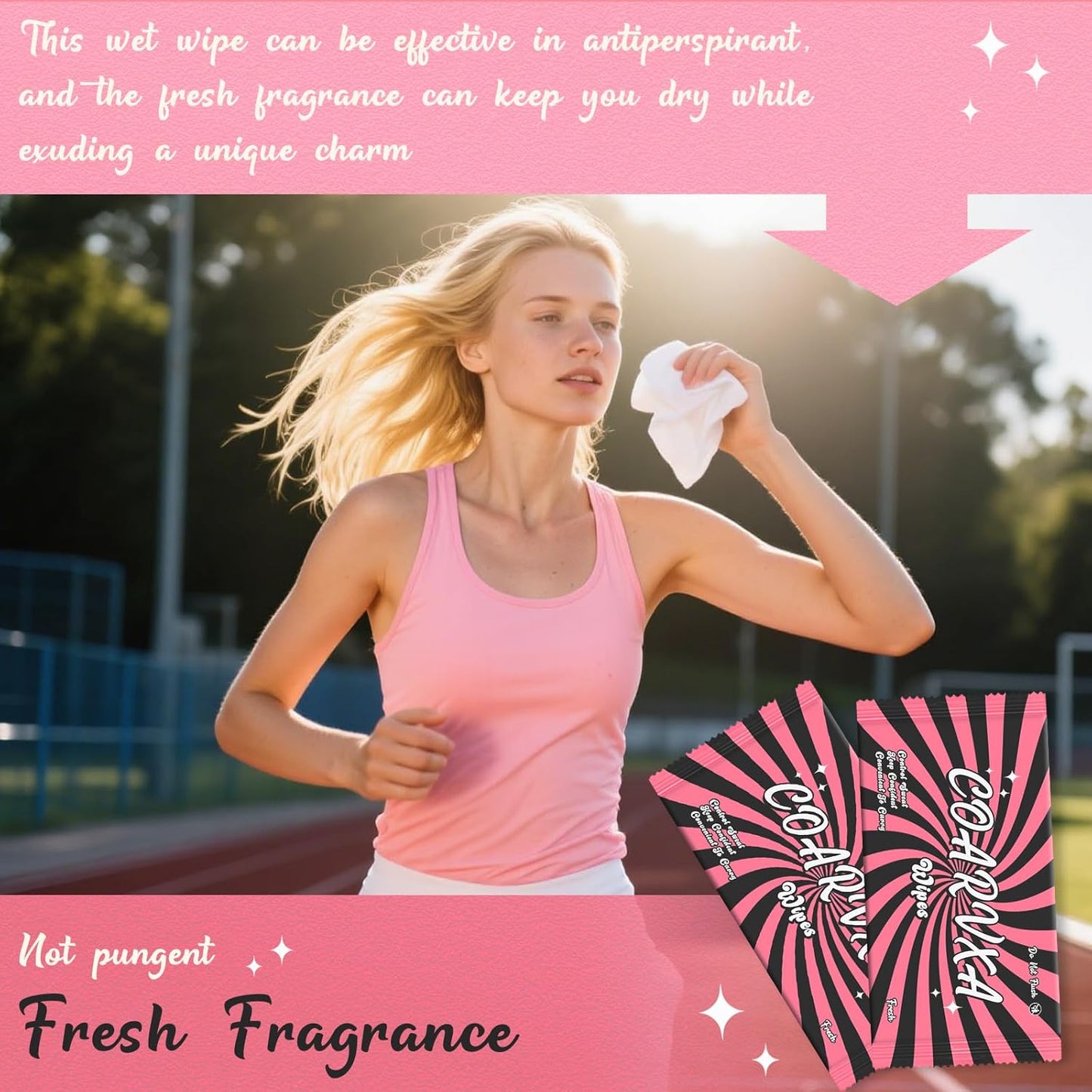 Pink Fresh Body Wipes 150 pieces of deodorant Wipes And Travel Deodorant Individually Wrap Hypoallergenic Mini Deodorant And Travel To Clean Skin For Female Male Teenagers