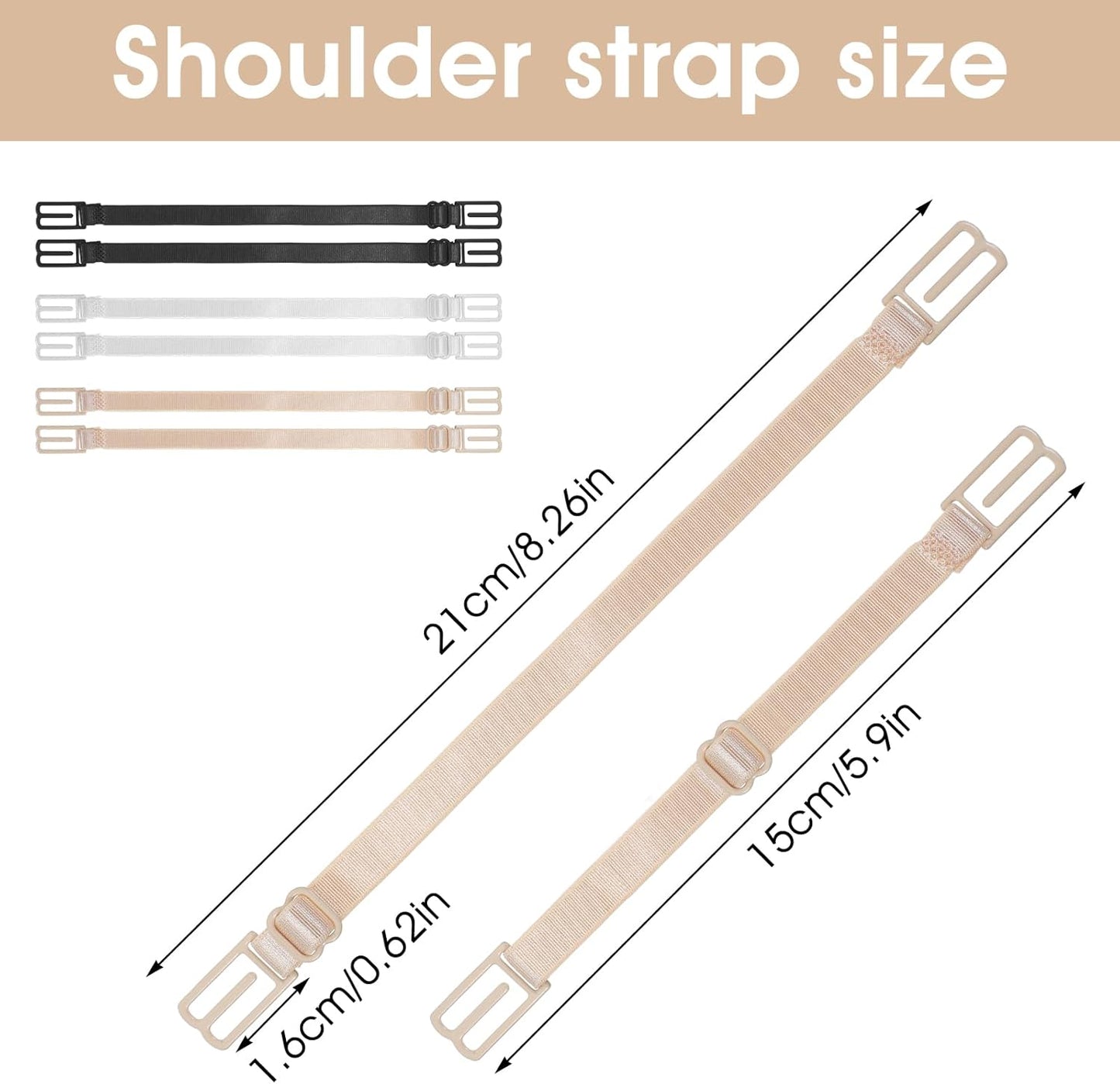 12 PCS Bra Strap Cushion, Gel Pads Anti-Slip Bra Accessories, Silicone Discomfort Slip Shoulder Protectors Pads Strap Holders Non Slip for Bra Straps Women (Black, Skin Color, White)