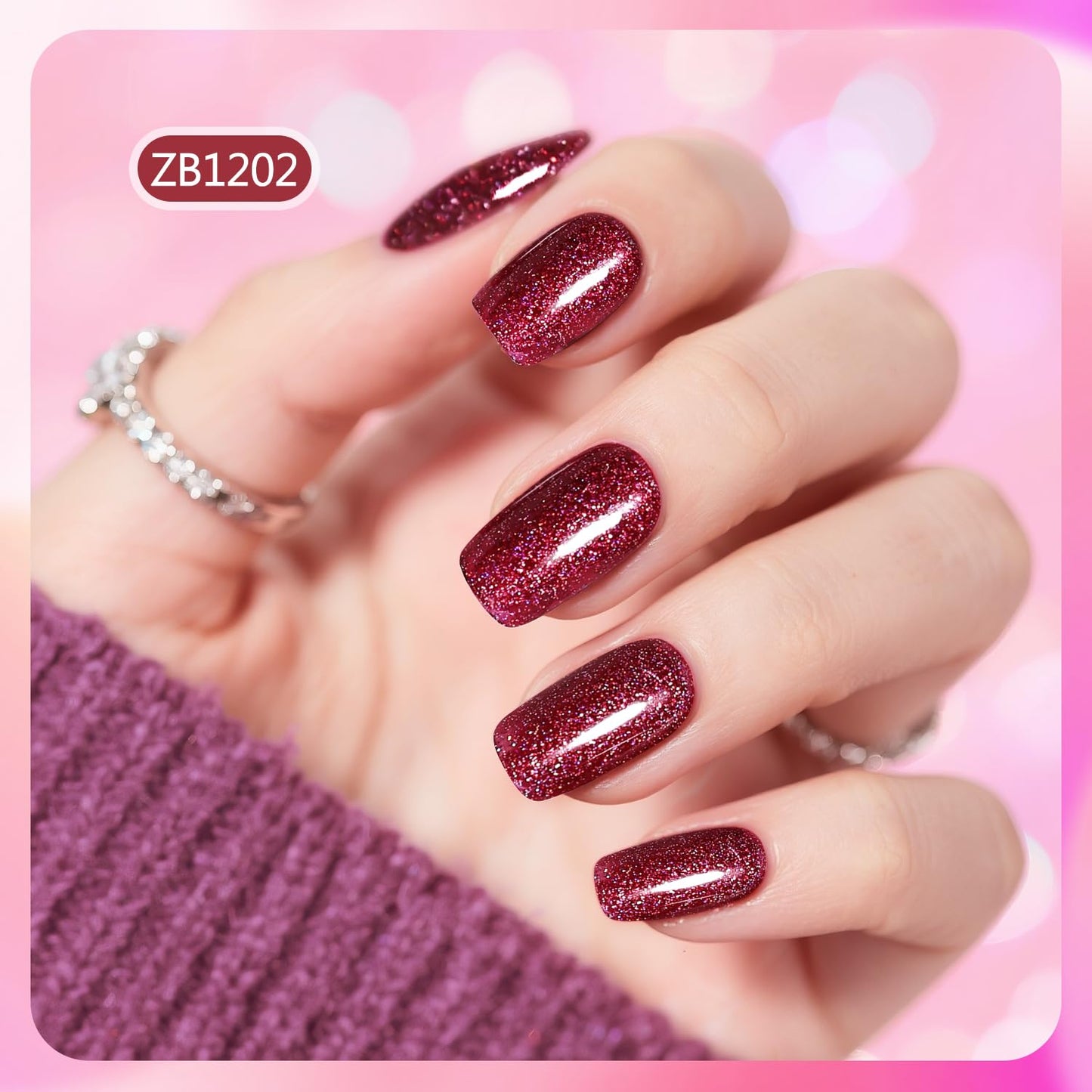 Glitter Nail Polish Set, 10 Color With 2PCS Base and Top Coat Nail Polish