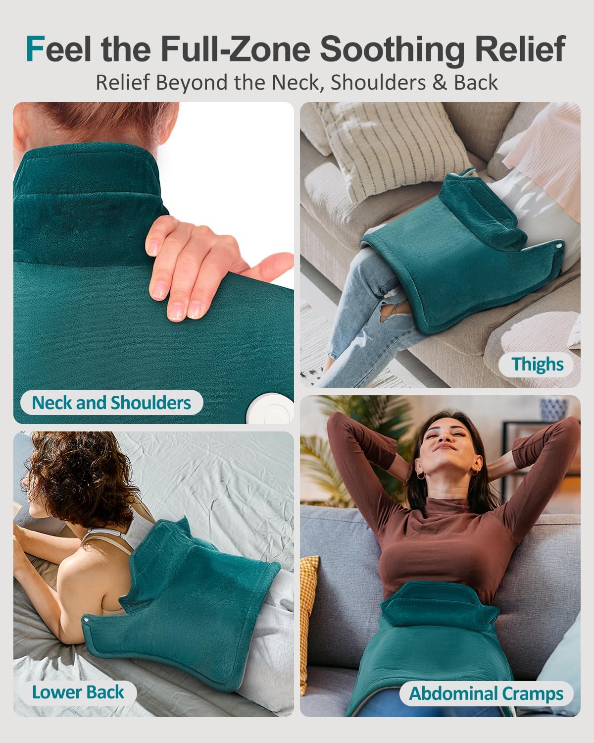 Heating Pad for Neck Shoulders Back Pain Relief, Birthday Gifts for Women Mom Grandma Elderly Lady, Dry Moist Heated Pad Neck Wrap Warmer, Christmas Stocking Stuffers for Her Wife Girlfriend, Blue
