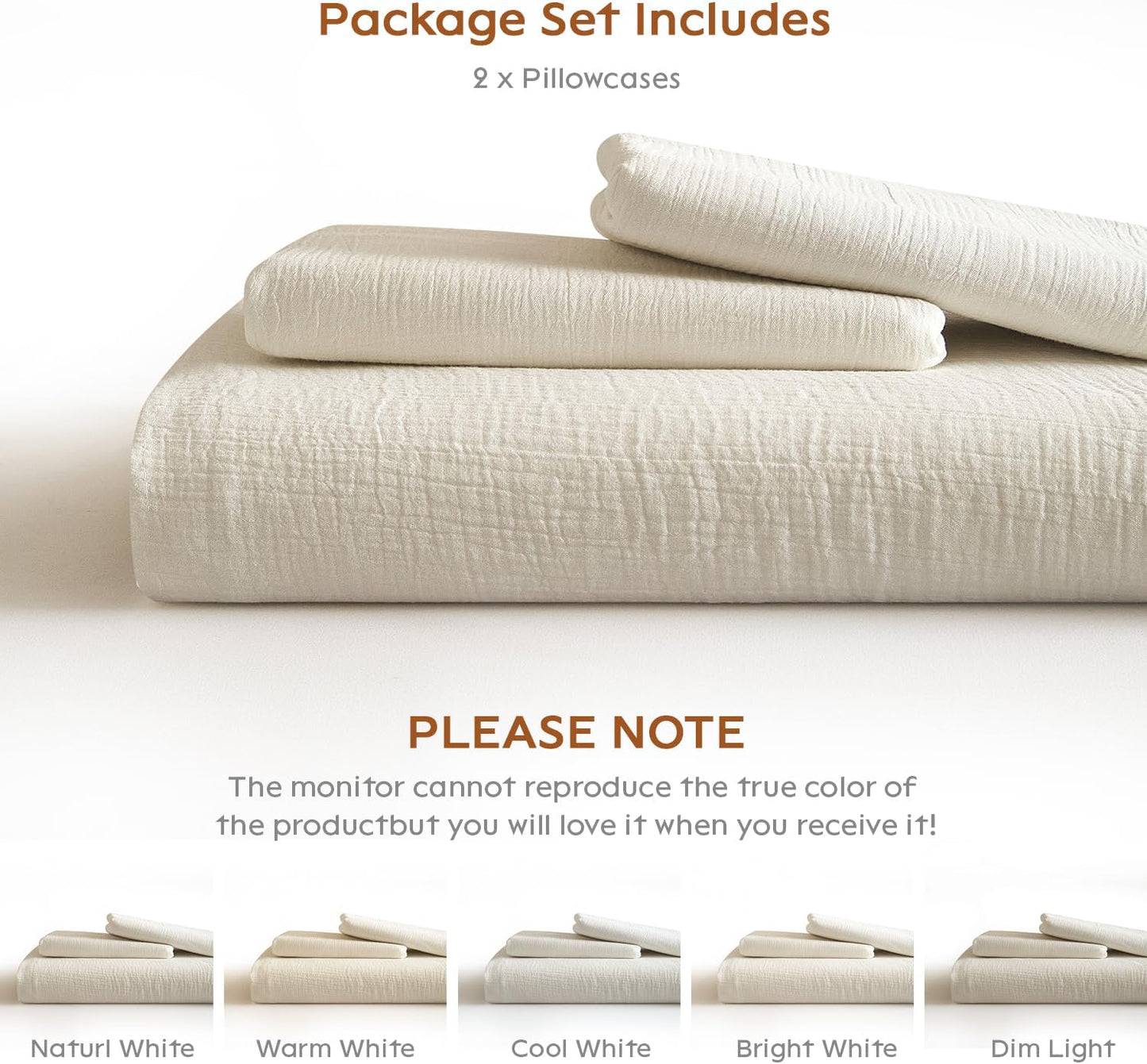 SE SOFTEXLY Muslin Pillowcases King Size 100% Cotton, 2 Pack Linen Like Pillow Shams with Envelope Closure, Ultral Soft and Breathable Pillow Case Covers, White, 20" X 36", No Filling