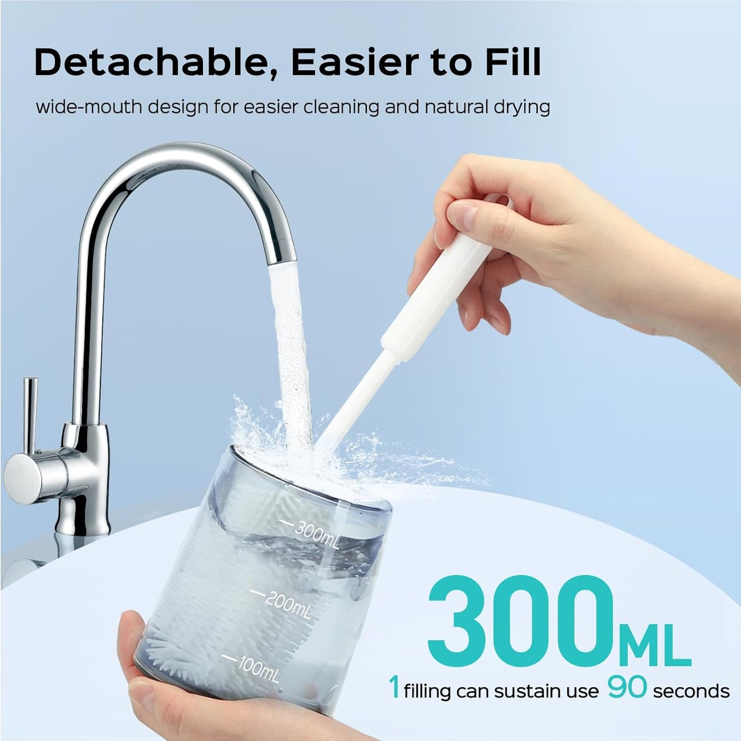 COSLUS Water Dental Flosser Pick for Teeth: 4 Modes Cordless Portable 300ML Larger Tank Water Teeth Cleaner IPX7 Waterproof Flossing Cleaning Picks for Home Travel Green C30(FC5360)