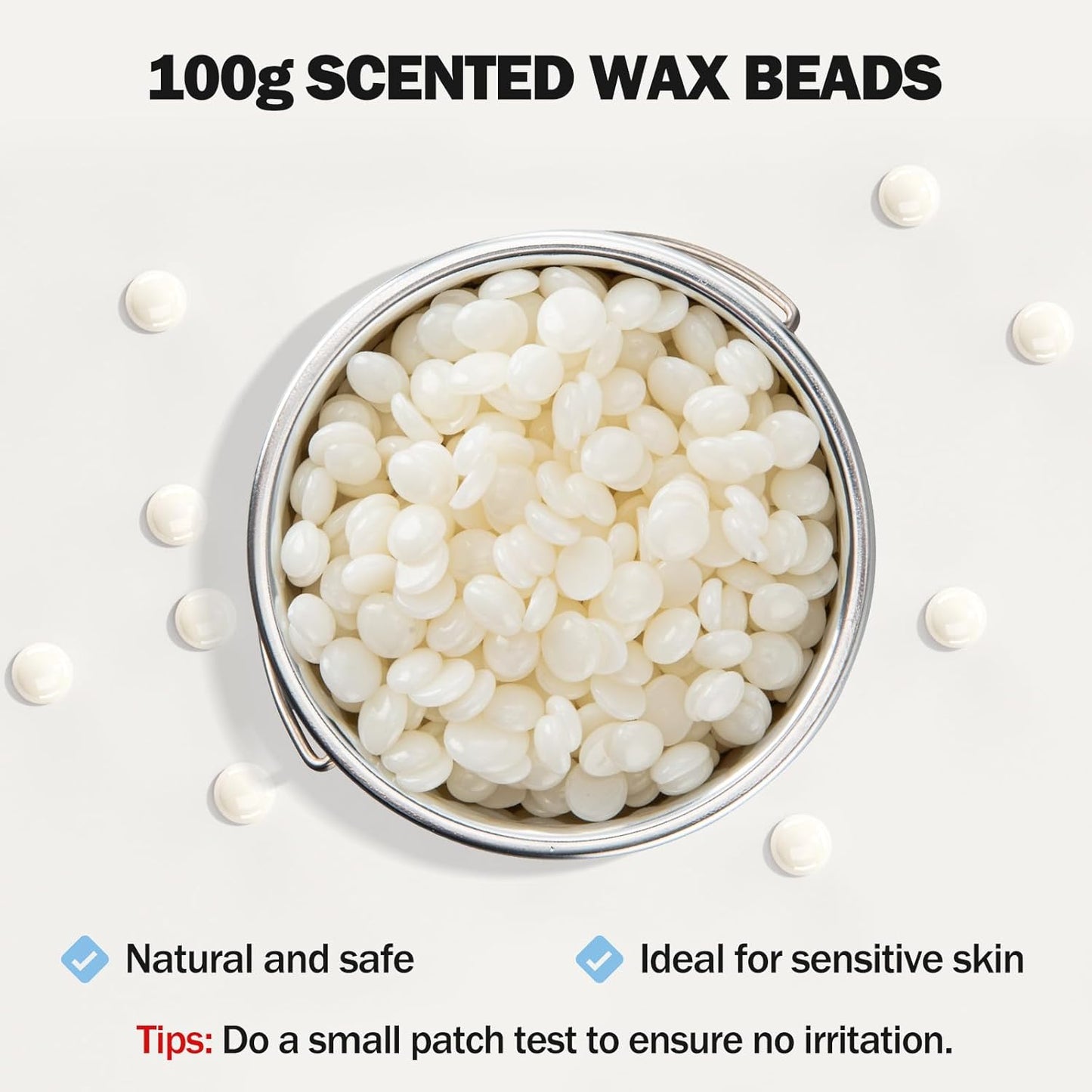 SUERBEATY Hard Wax Beads for Nose Ear Hair Removal, Nose and Ear Wax Kit for Men or Women, Refill Wax Beads for Eyebrow, Lip, Face, Creamy Scent, Painless, Portable, 100g