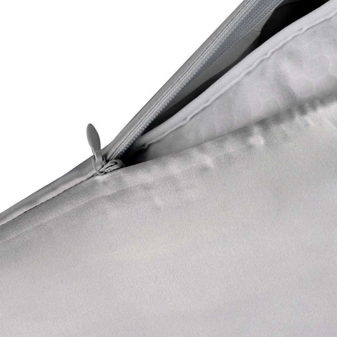 Juwenin Bedding,Luxury Satin Pillowcase with Zipper (Silky Satin Pillow Case for Hair) Set of 2 (Silver, King(20''x36'))